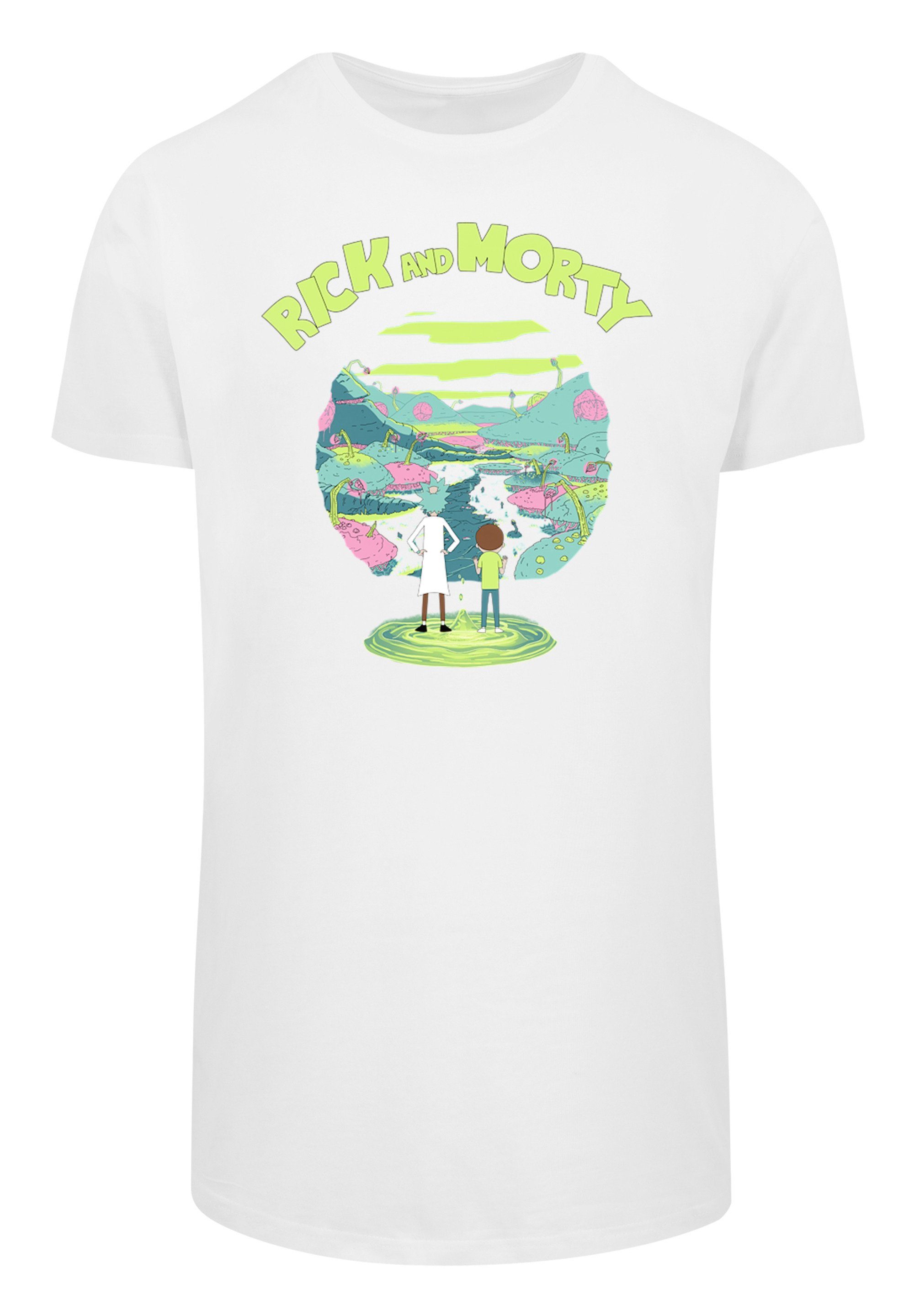 F4NT4STIC Print Morty' Rick and T-Shirt weiß