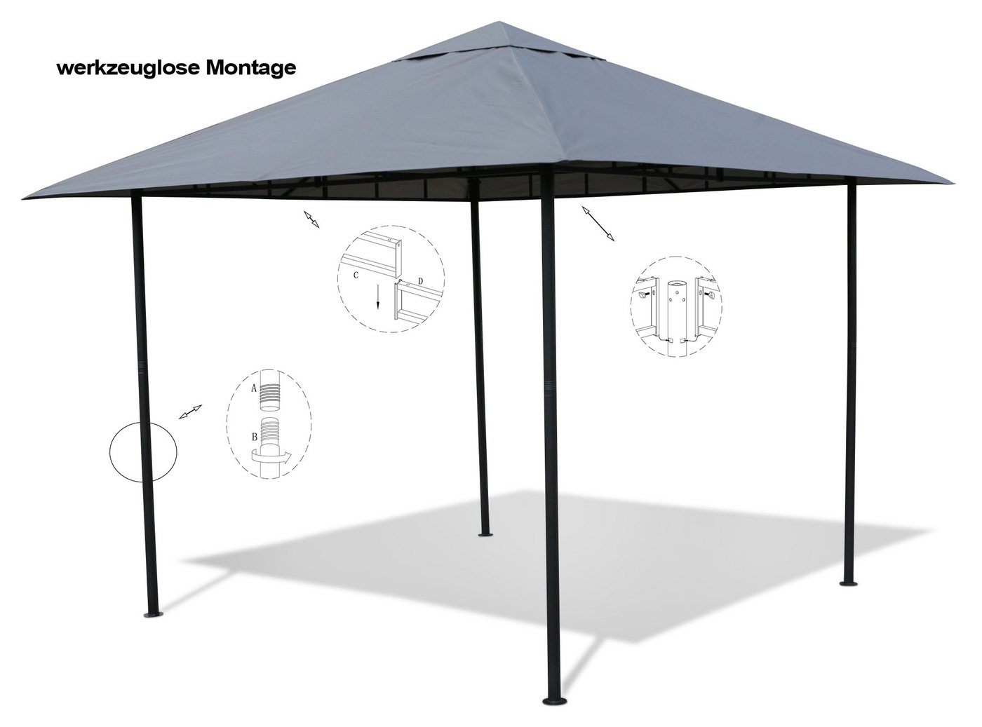 Thumbnail - Grasekamp Pavillon Pavillon Amalfi Flex 3x3m