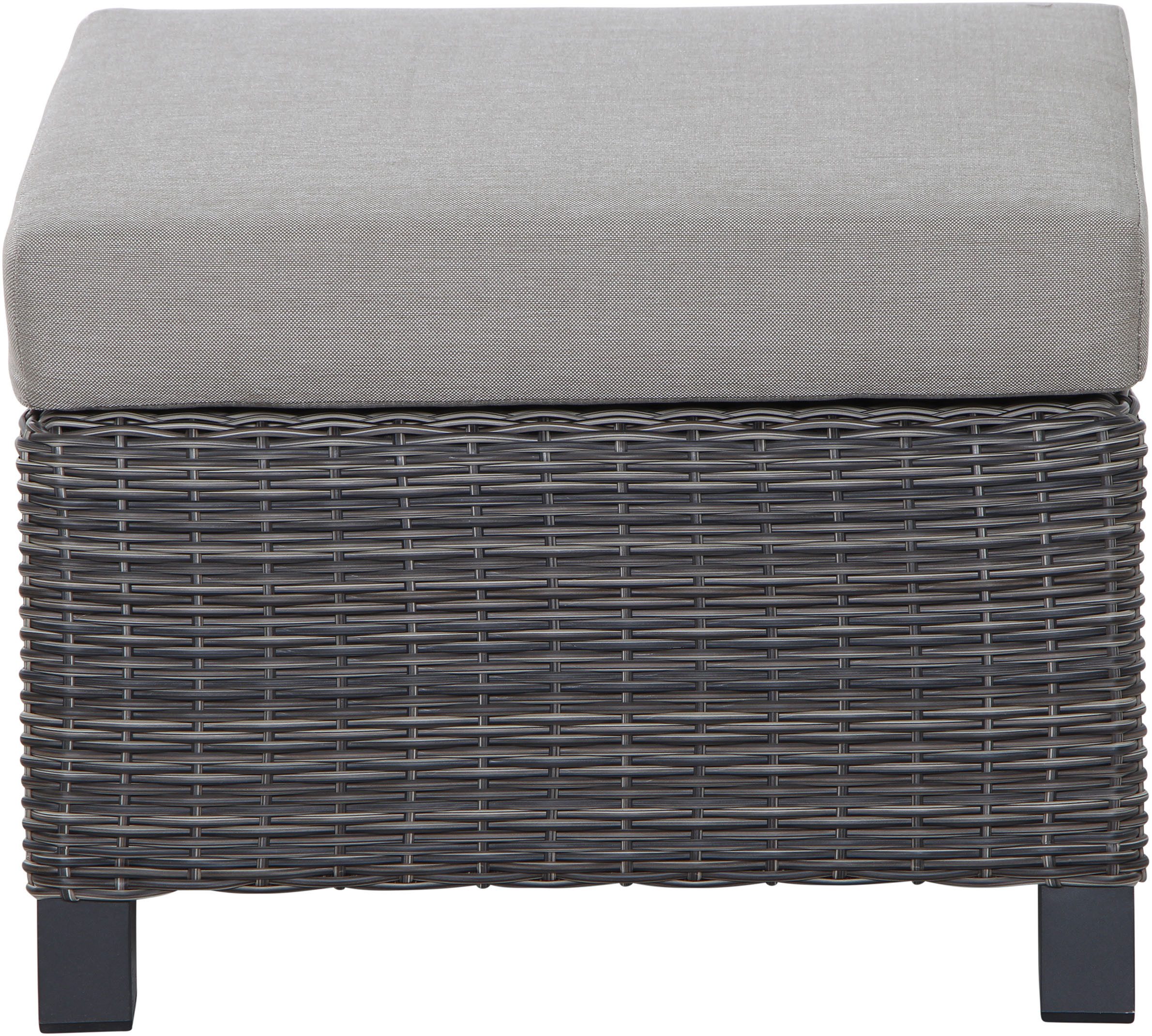 Siena Garden Gartenlounge-Hocker CORIDO, Gestell Aluminium matt anthrazit inkl. Kissen, charcoal grey