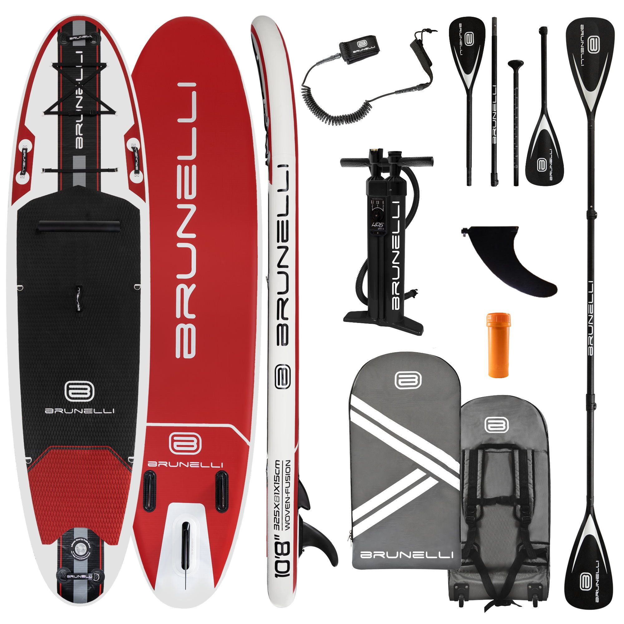 Brunelli SUP-Board BRUNELLI 10.8 Woven X Fusion Double Layer SUP Board aufblasbar Stand