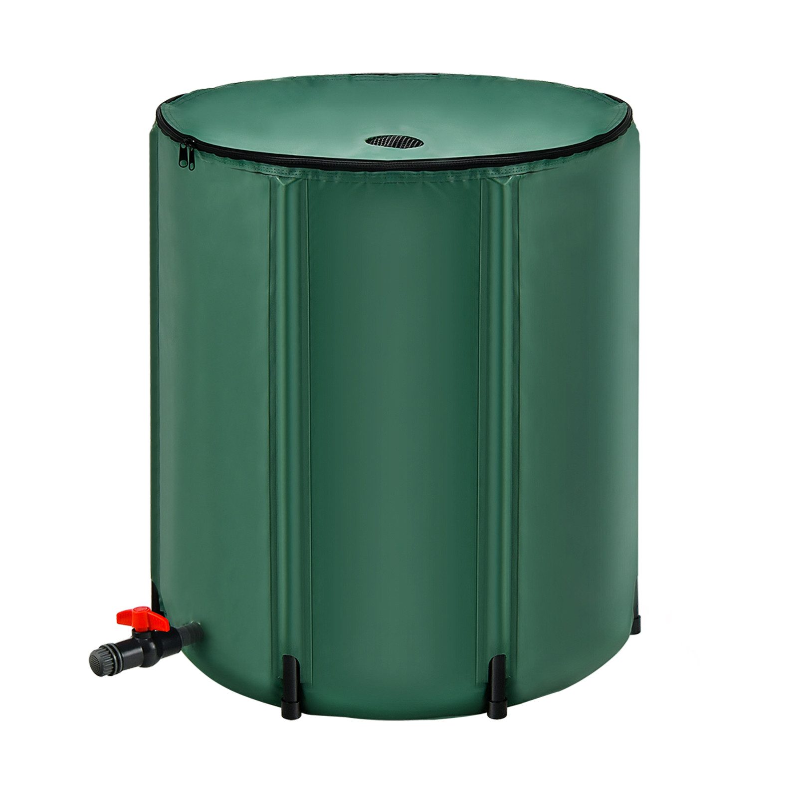COSTWAY Regentonne, mit Überlaufventil, aus PVC, 200L, faltbar, φ60x70cm