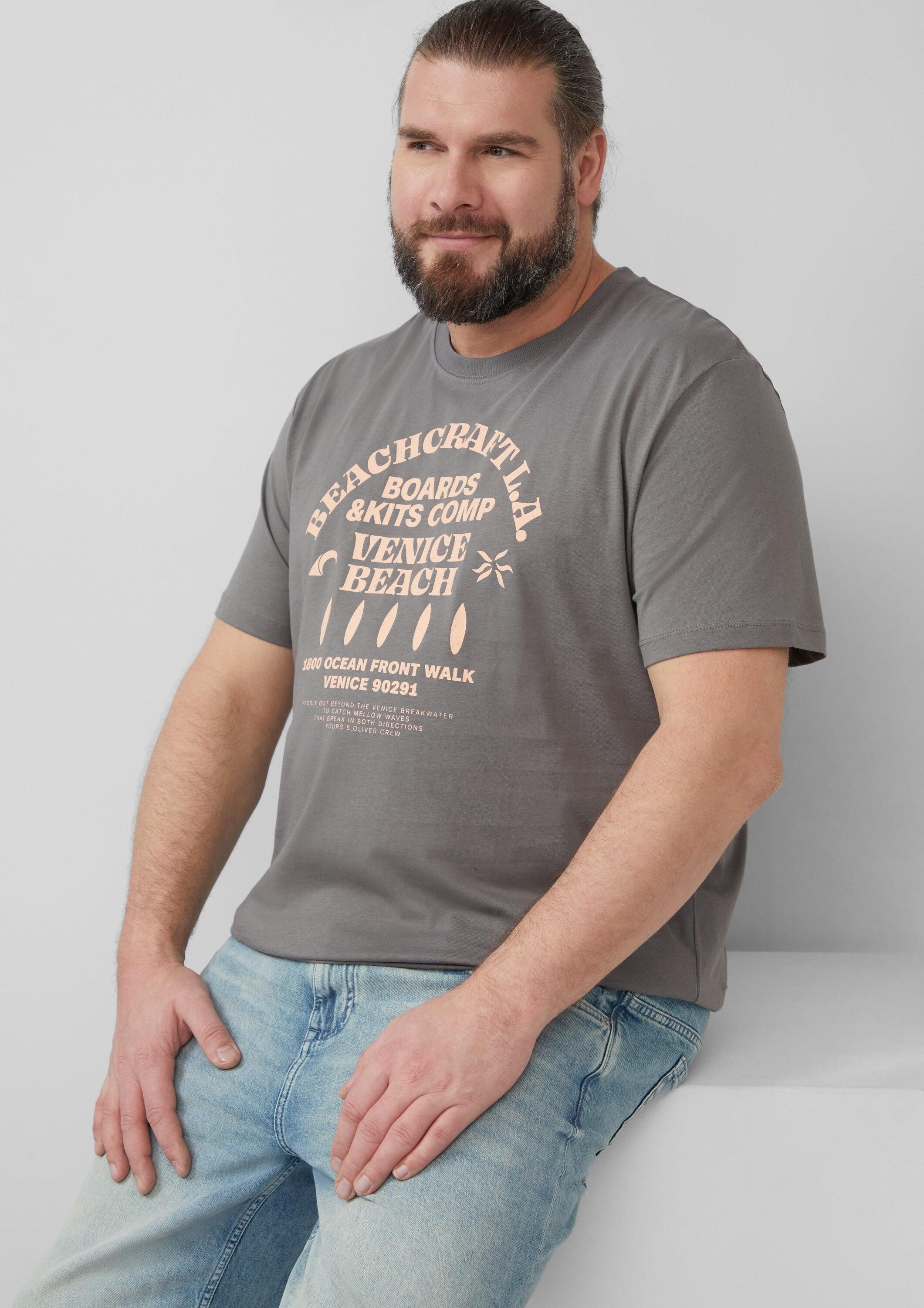 s.Oliver Kurzarmshirt T-Shirt Baumwoll-T-Shirt mit Crewneck günstig online kaufen