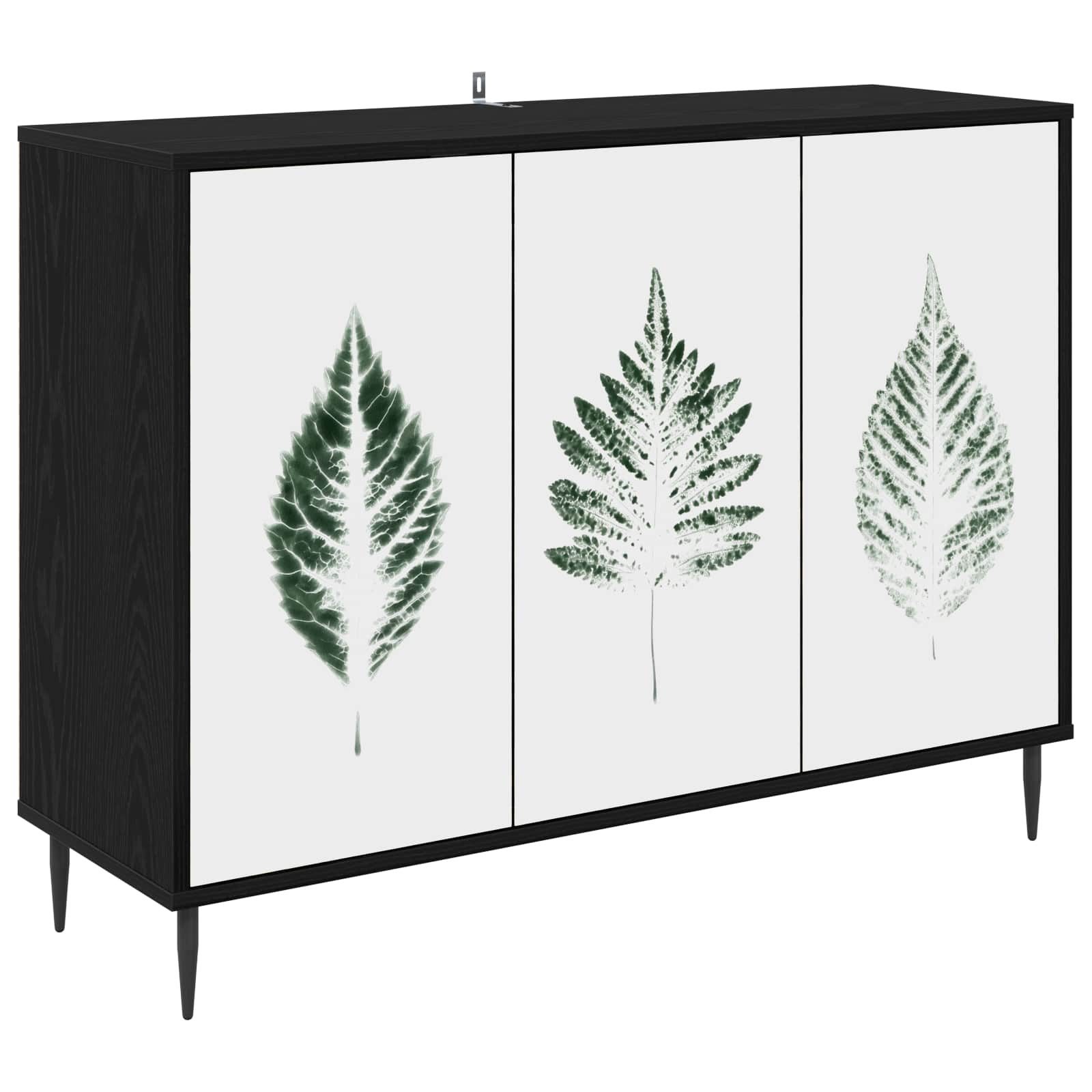 vidaXL Sideboard Sideboard HANAU Schwarz Eichen-Optik 102 x 33 x 76 cm (1 St)