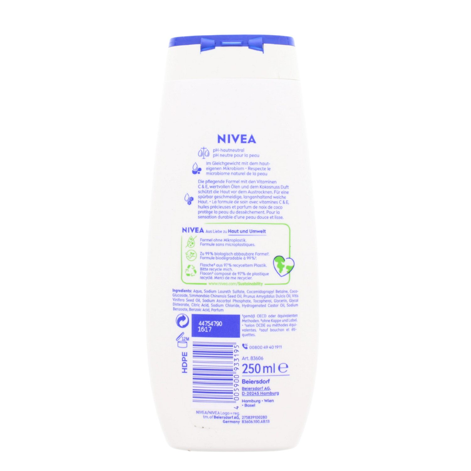 Nivea Duschgel 2 x NIVEA Coconut & Jojoba Oil Pflegedusche je 250ml pH-hautneutral