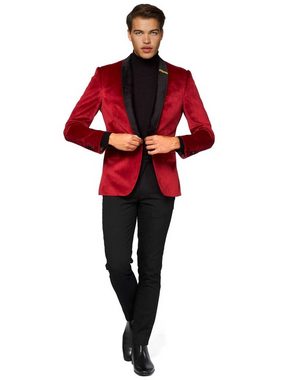 Opposuits Kostüm Dinner Jacket dunkelrot, Zeitlos eleganter Samt-Smoking für feierliche Anlässe
