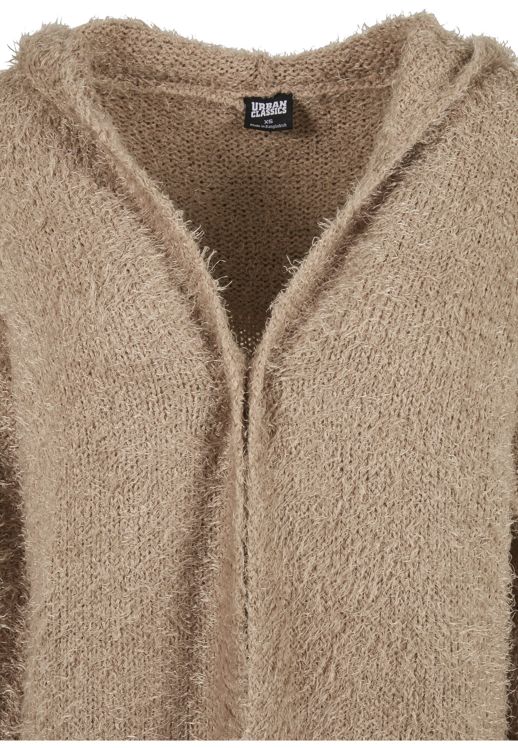 URBAN CLASSICS Cardigan Urban Classics Damen Ladies Hooded Feather Cardigan (1-tlg)
