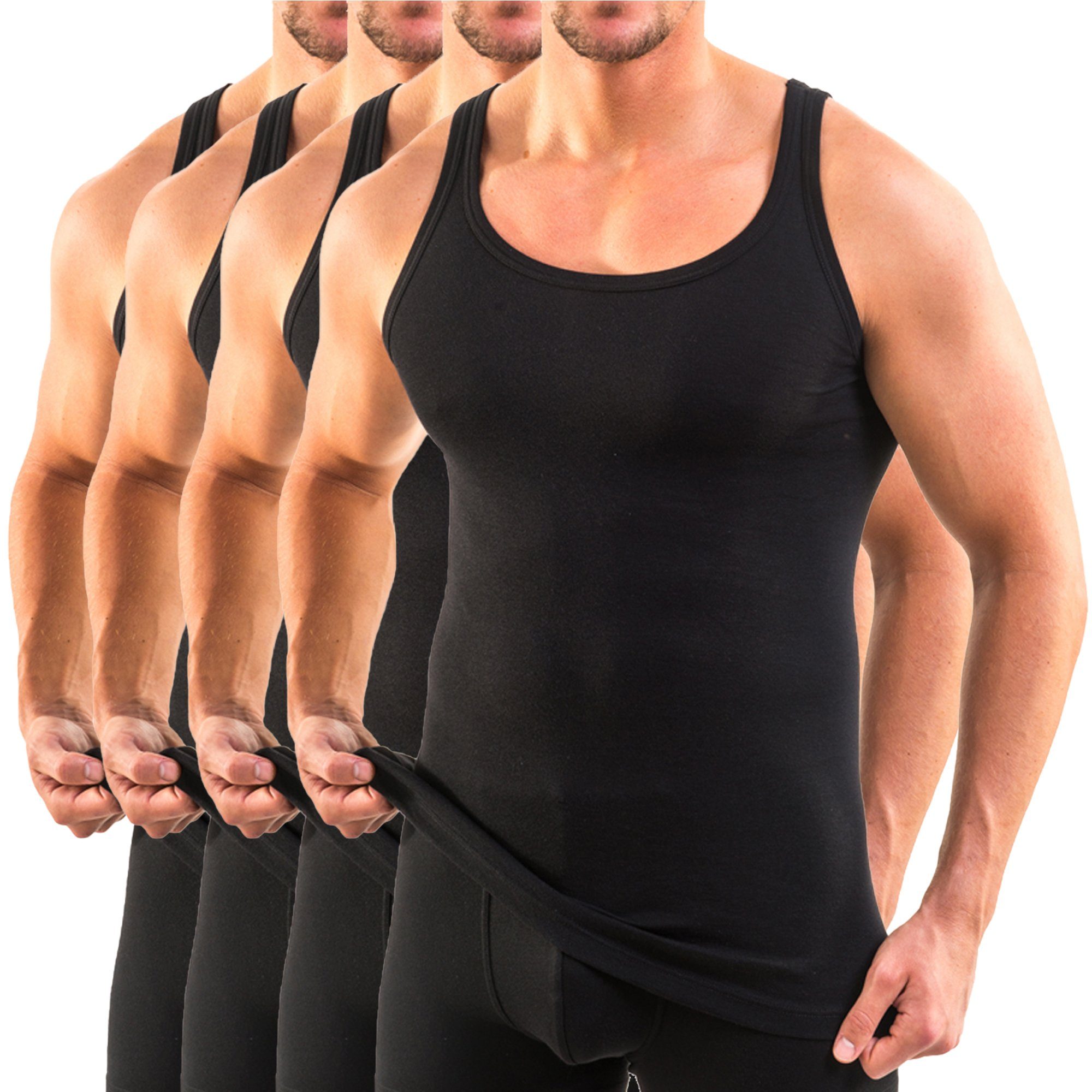 HERMKO Unterhemd 3000 4er Pack Herren Tank Top (Weitere Farben) Bio-Baumwol günstig online kaufen