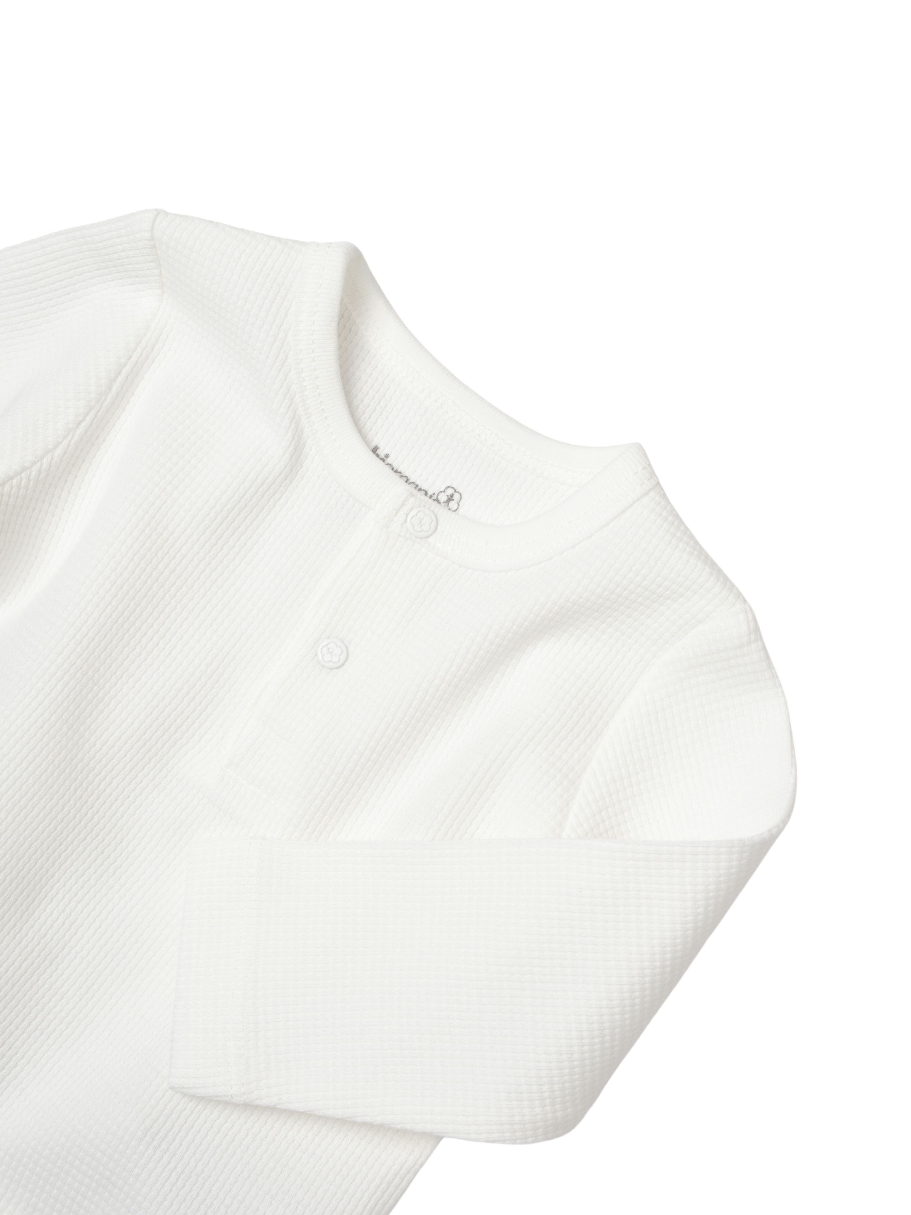 biorganic Langarmshirt & Hose Baby Waffle Smile für Jungen und Mädchen Unisex Langarm (2-tlg., Shirt & Hose) Waffelmuster, Bio-Baumwolle Größe 68-86