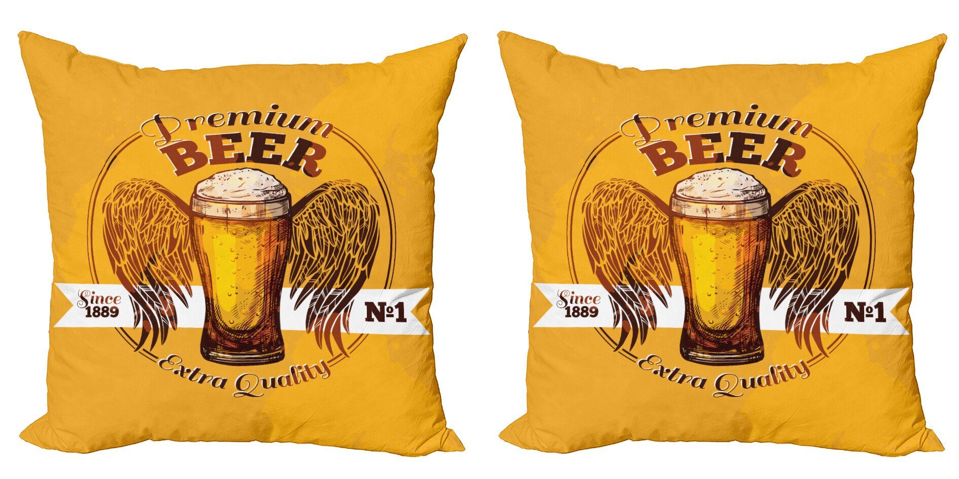 Kissenbezüge Modern Accent Doppelseitiger Digitaldruck, Abakuhaus (2 Stück), Bar Premium Beer Grunge Grafik | Kissenbezüge
