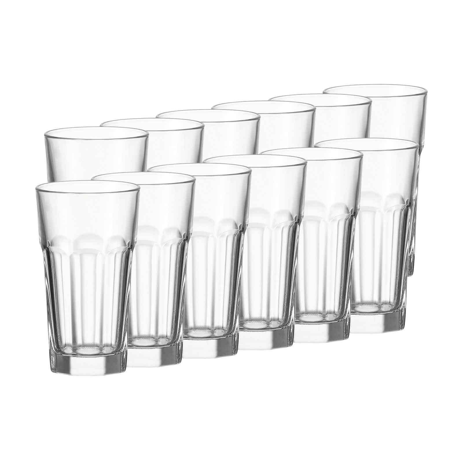 LEONARDO Longdrinkglas Rock Longdrinkgläser 340 ml 12er Set, 12-tlg., Glas