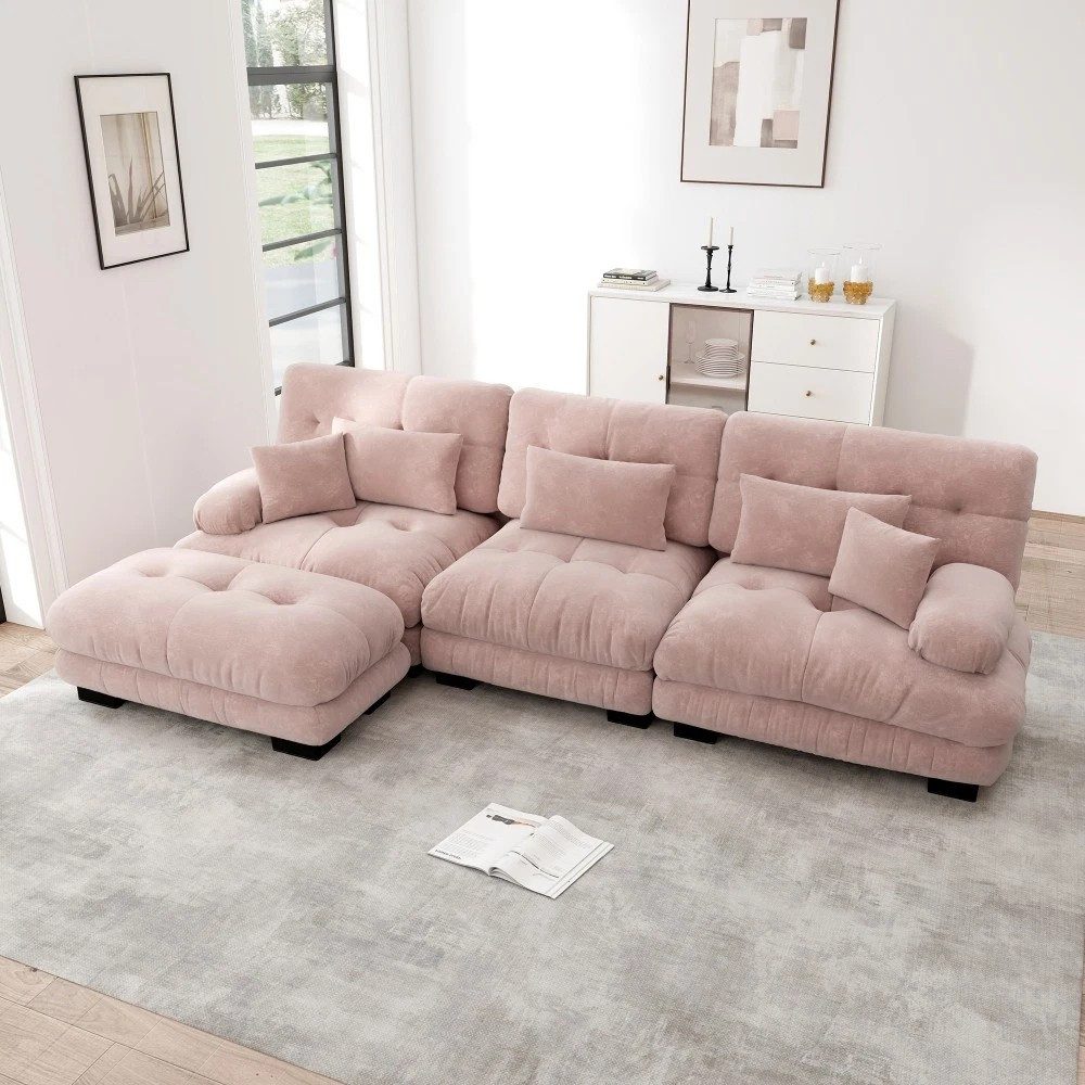 MIBODE Ecksofa Luxuriöses Modulares Ecksofa Übergroßes L-förmiges Cloud Couch