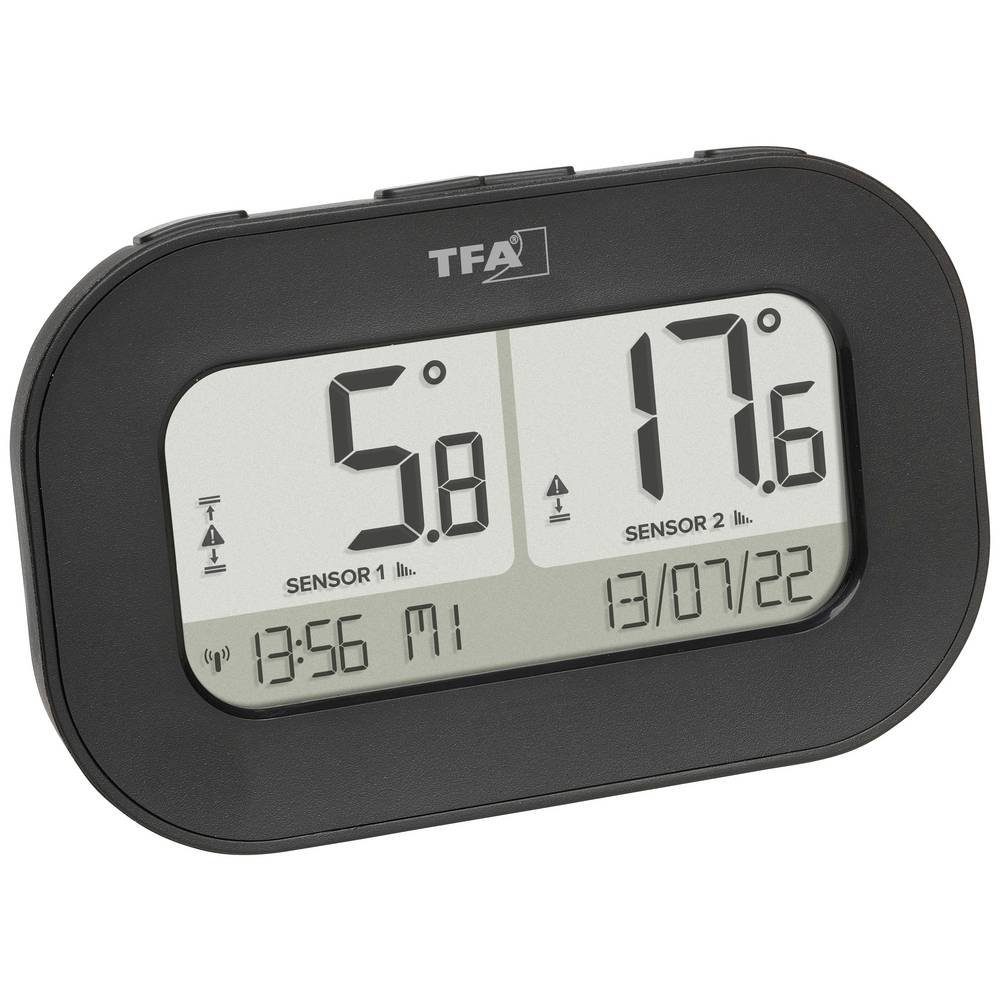TFA Dostmann Raumthermometer Funk-Thermometer mit 2 Sender 30.3073.01