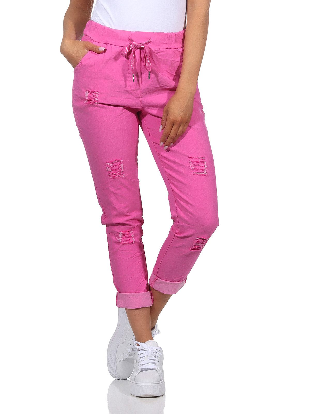 OriginalYou Chinohose 8329 Sommerliche Damenhose mit Kordelzug Chino Hose i günstig online kaufen