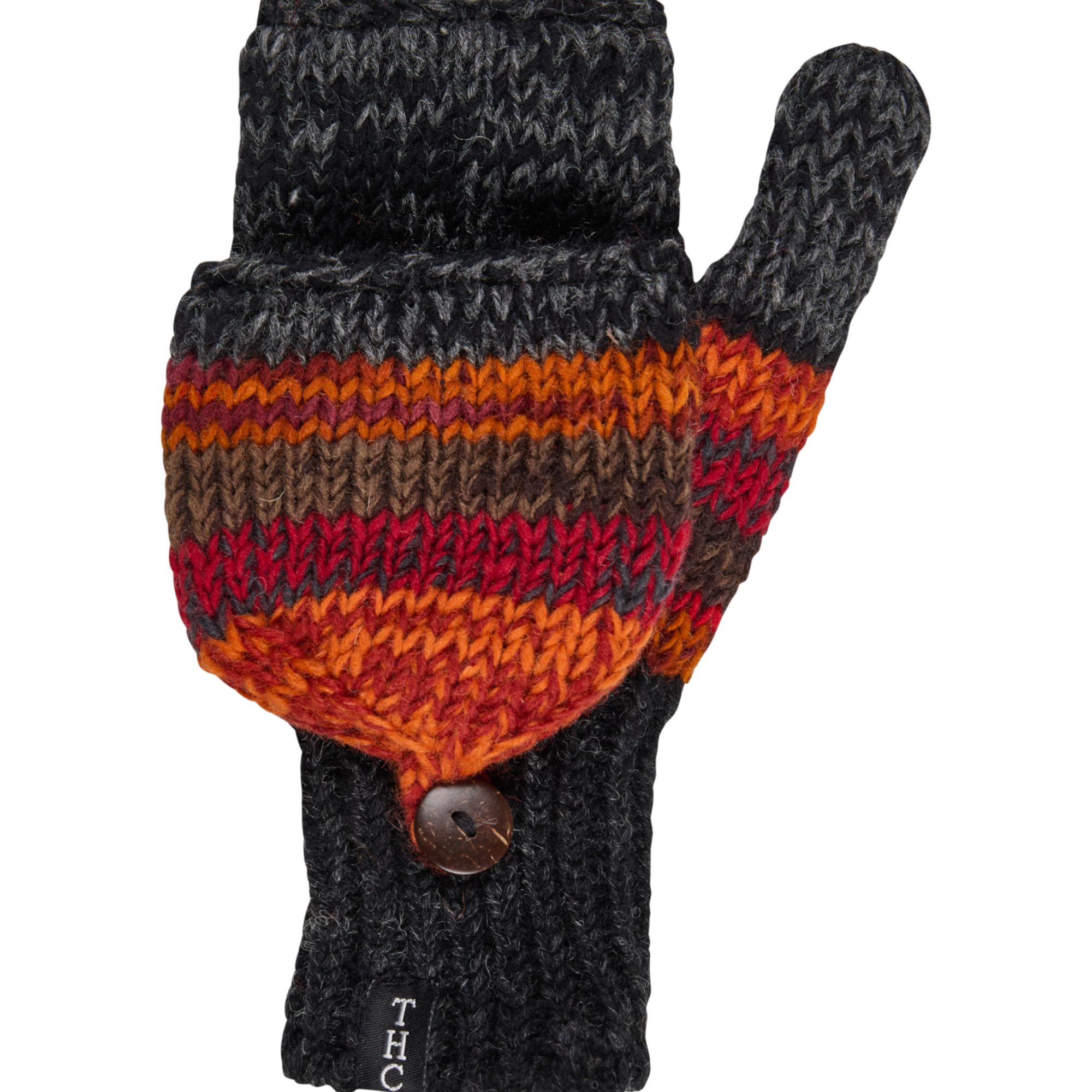THC Natural Line Strickhandschuhe THC Klapphandschuhe 815 (1-St., 1 Paar) abklappbare Fingerspitzen