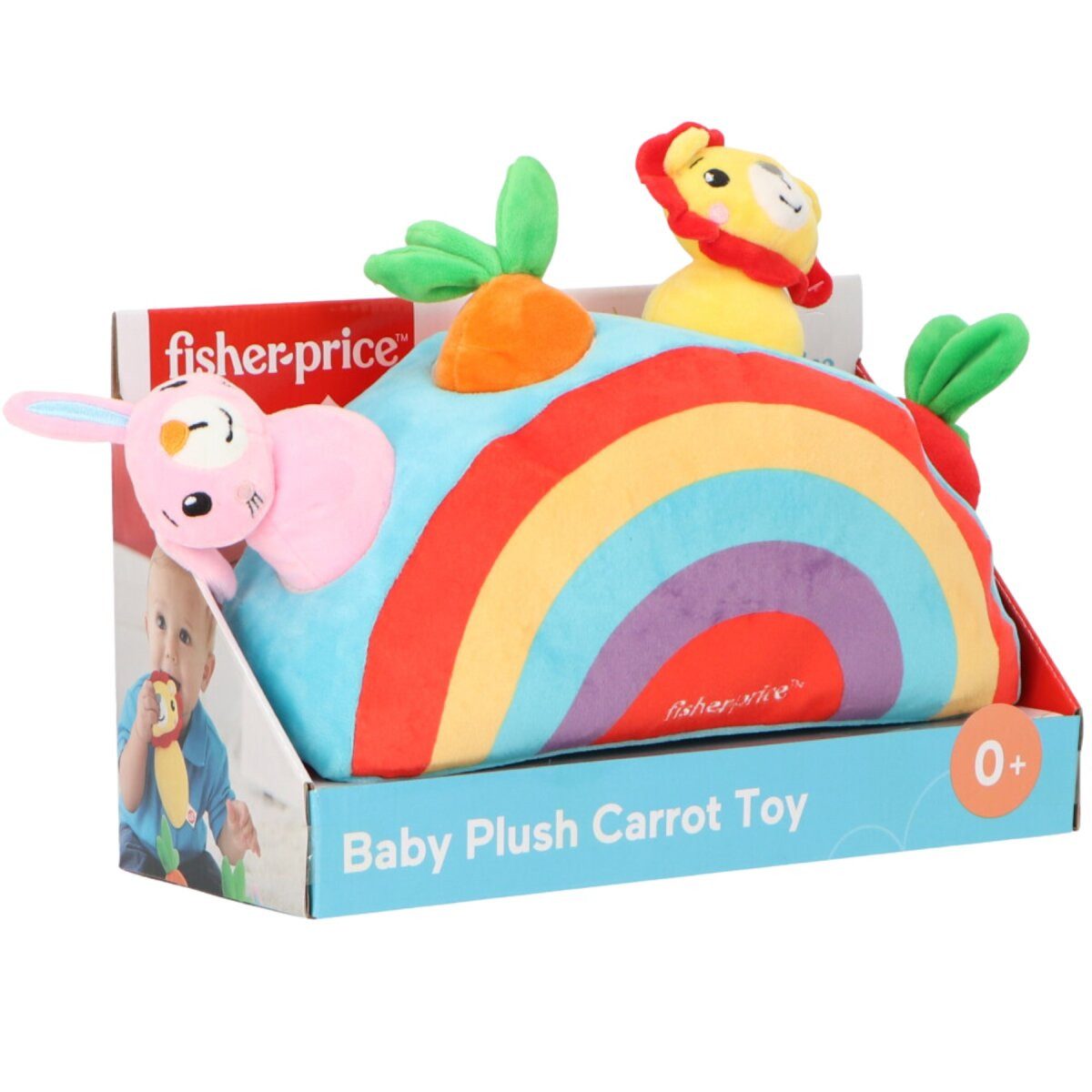 Fisher-Price® Kuscheltier Regenbogen Stofftier für Babys Farbenfroher Begleiter zum Kuscheln