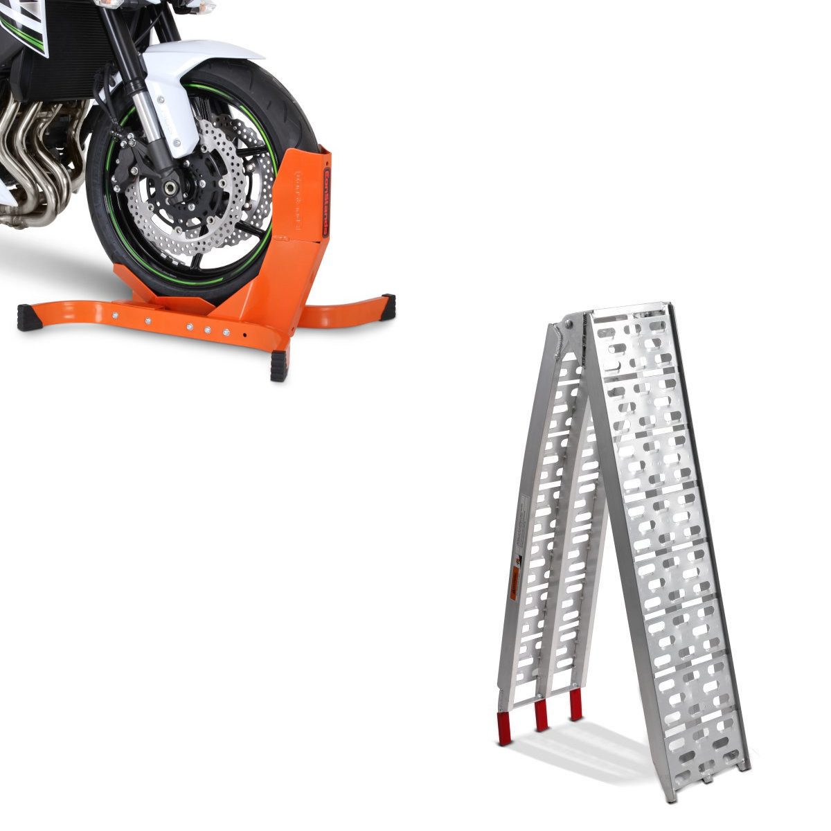 Motorradheber Set Auffahrrampe + Motorradwippe S2
