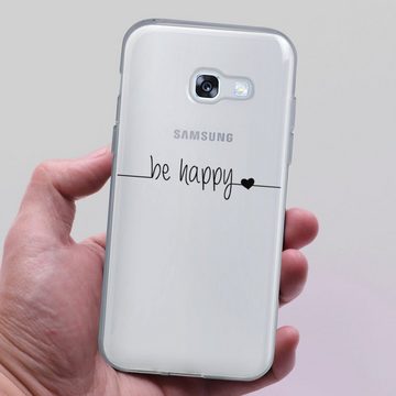 DeinDesign Handyhülle be happy transparent, Silikon Hülle, Bumper Case, Handy Schutzhülle, Smartphone Cover Statement Glück Motiv ohne Hintergrund