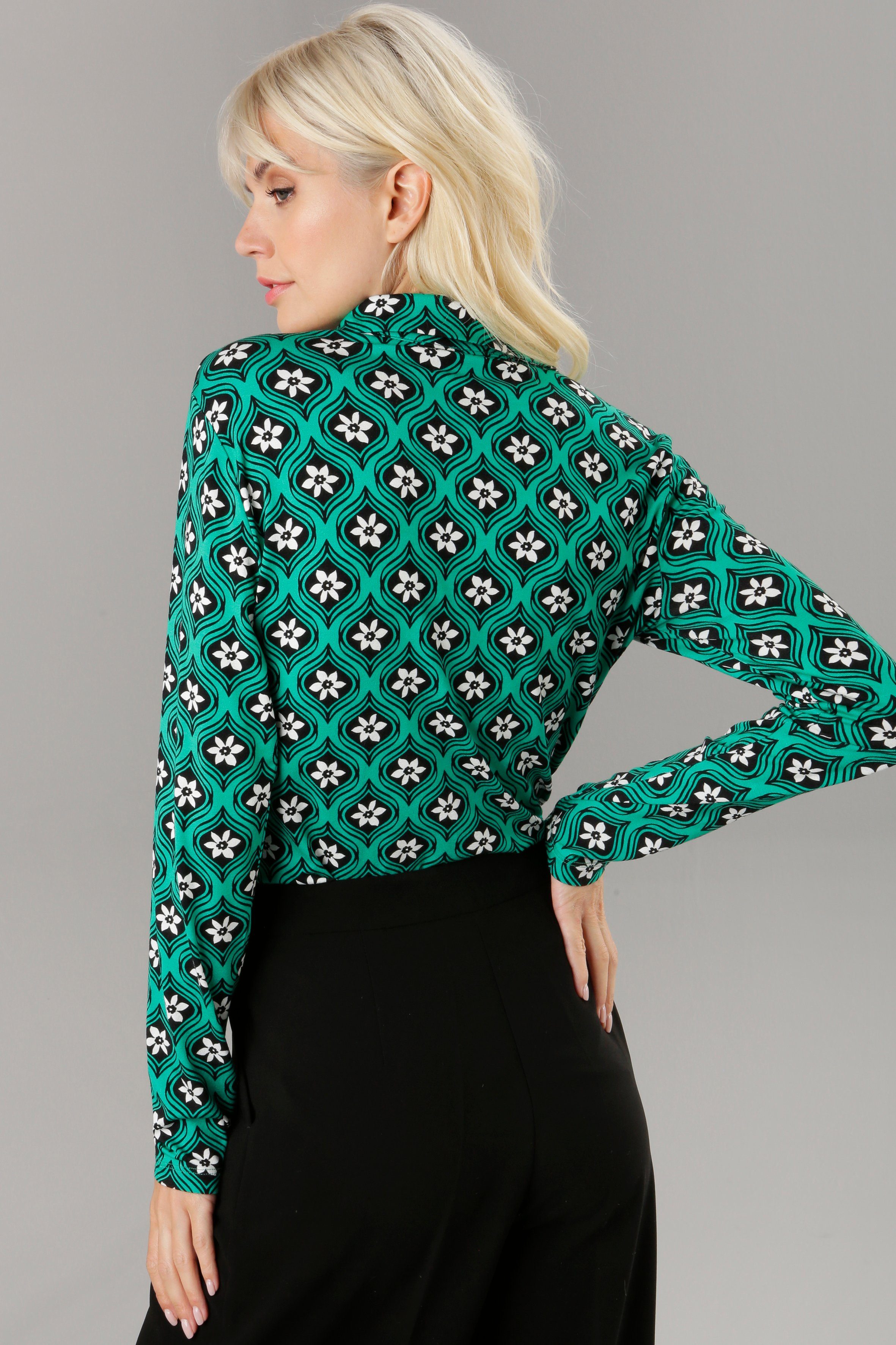 Aniston SELECTED Hemdbluse Jersey elastischem aus