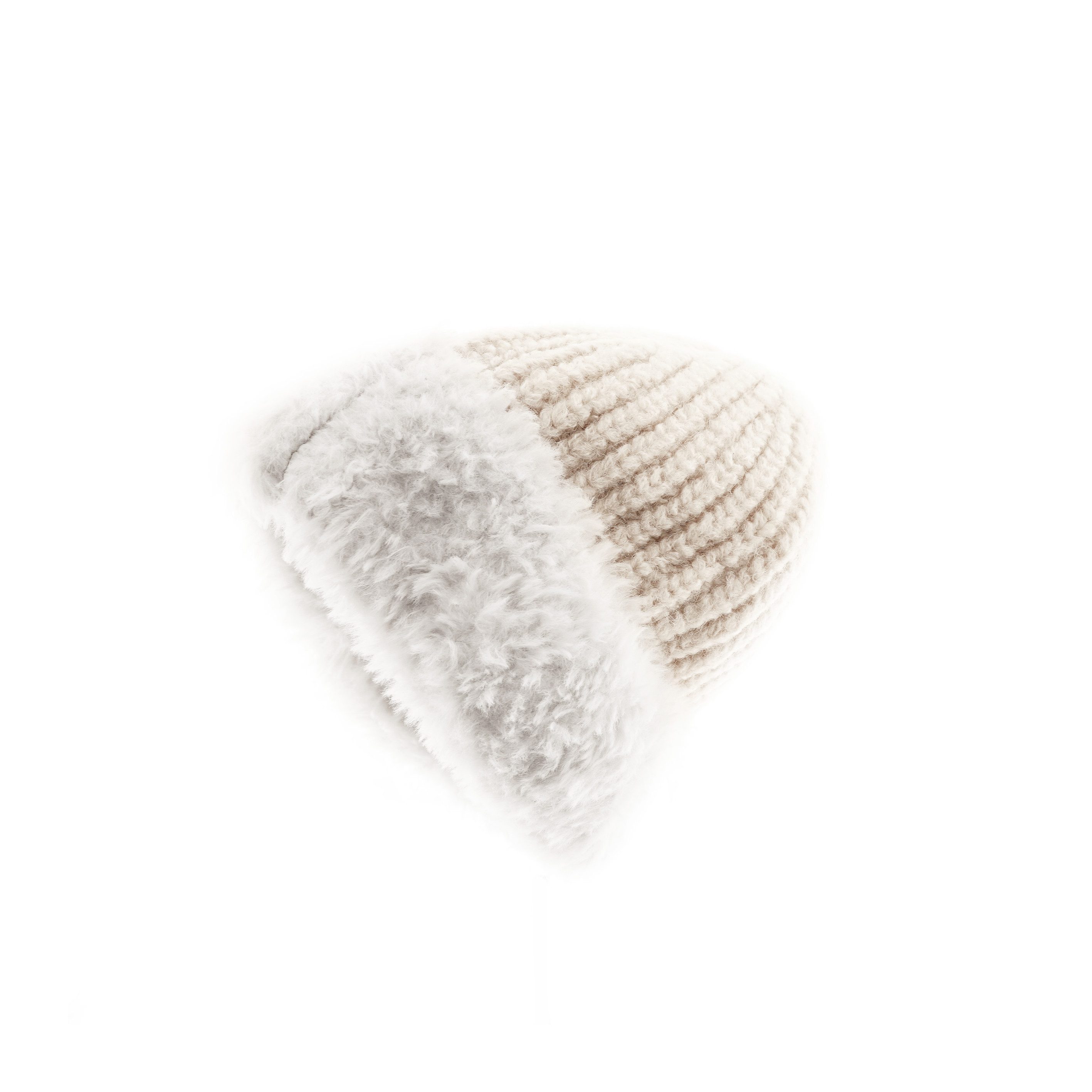 Faera Strickmütze Wintermütze mit weißem Plüsch OneSize für Unisex mit Inne günstig online kaufen