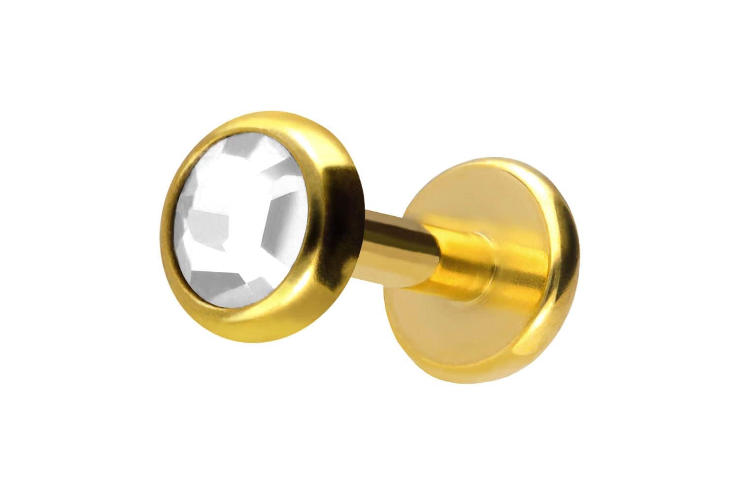 PIERCINGLINE Piercing-Set Titan Labret mit Push Fit KRISTALLDISC (Labrets, günstig online kaufen