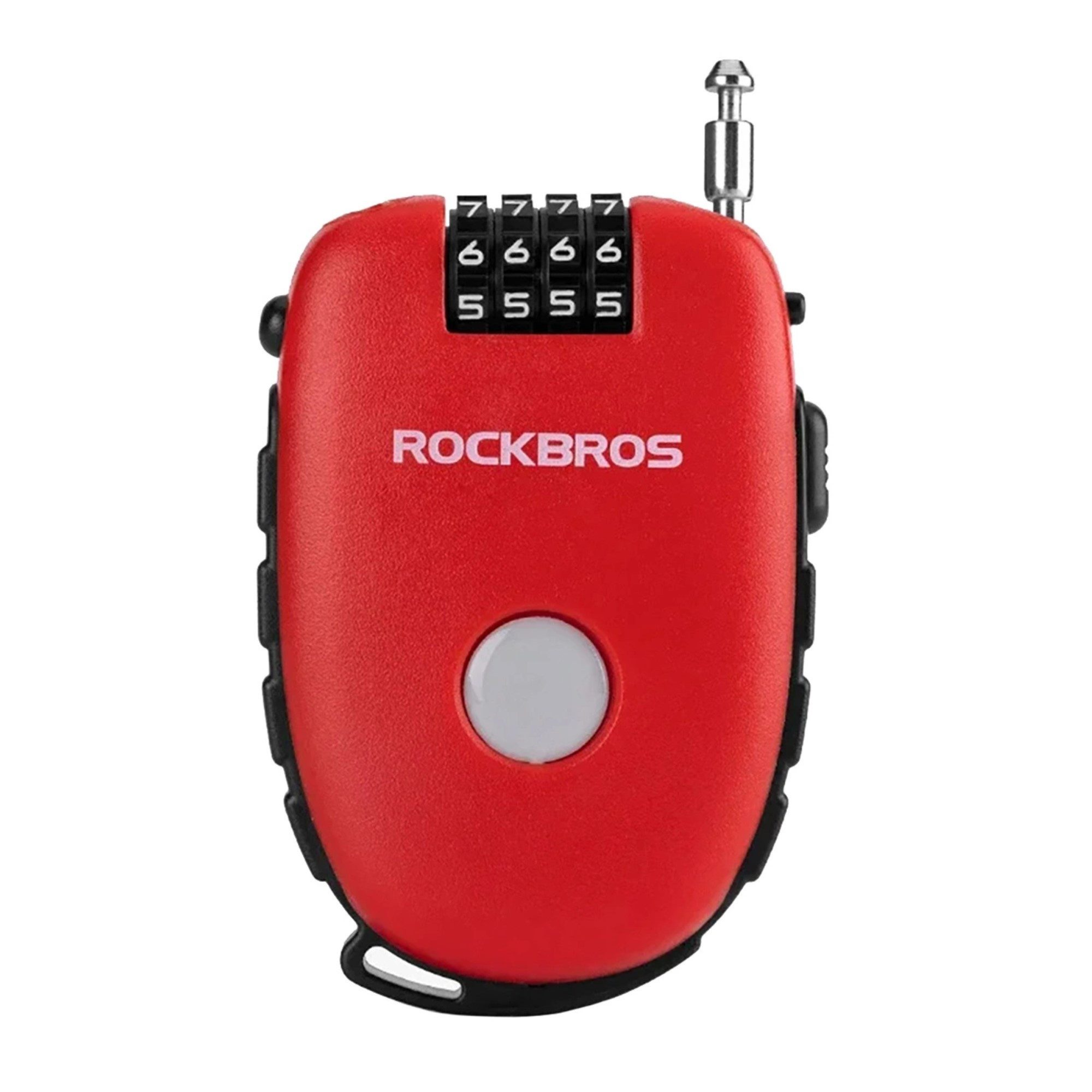 ROCKBROS Zahlenkabelschloss Fahrradschloss mit einziehbarem Kabel 9,5 x 6,5 cm 4 stelliger Code