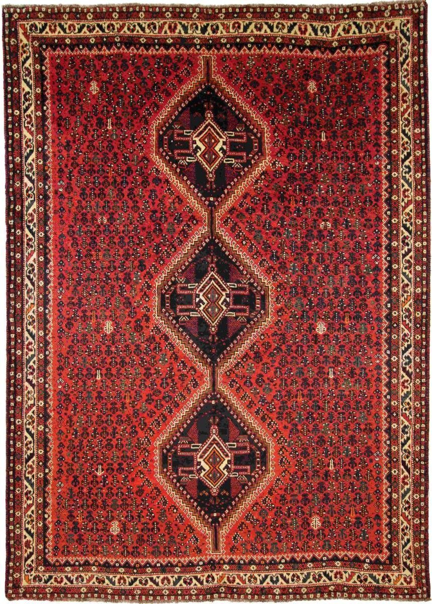 Orientteppich Shiraz 218x296 Handgeknüpfter Orientteppich / Perserteppich, Nain Trading, rechteckig, Höhe: 10 mm | Kurzflor-Teppiche