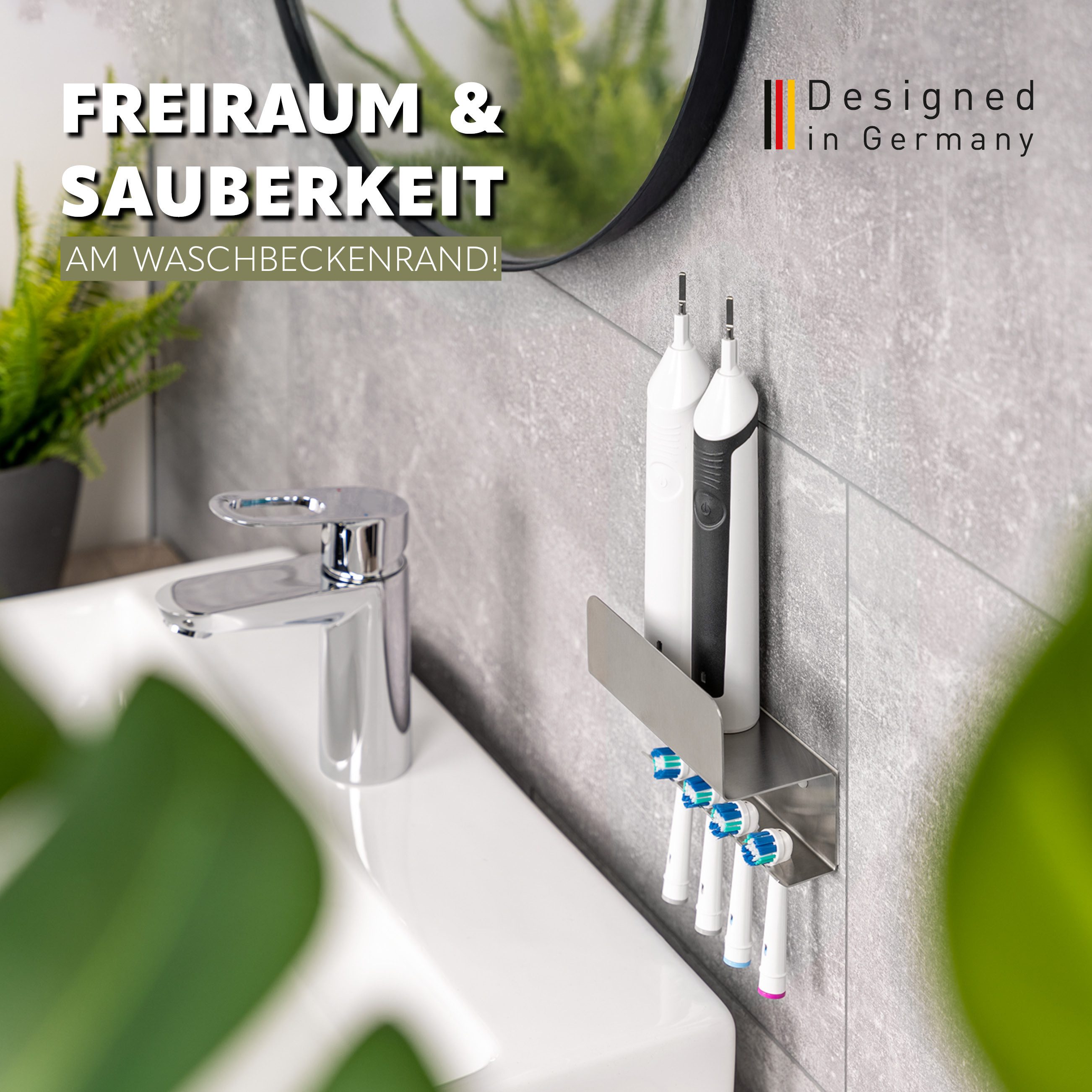 bremermann Zahnputzbecher Zahnbürstenhalter PUREZZA zum Kleben oder Bohren, günstig online kaufen