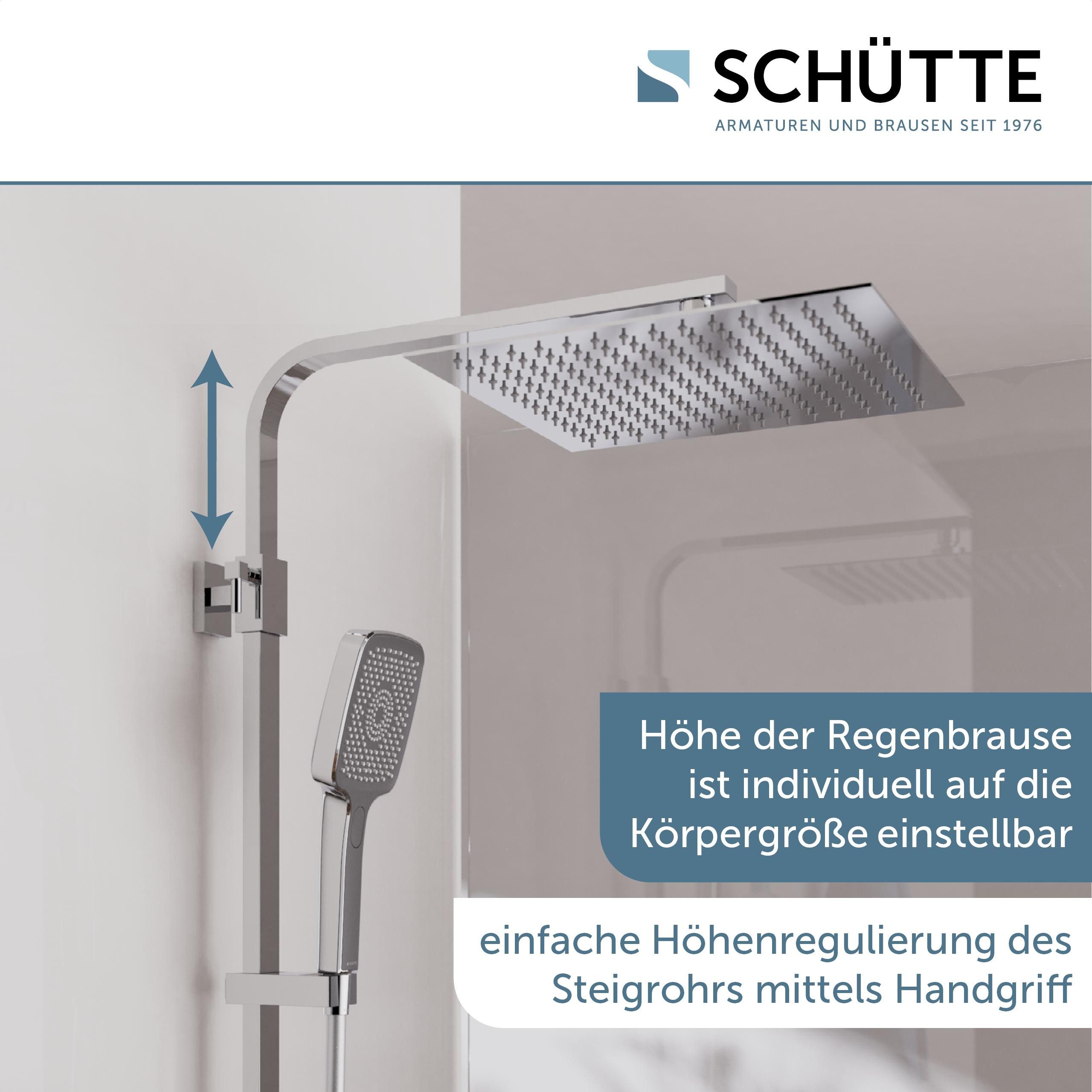 Schütte Brausegarnitur OCEAN, Höhe 120 cm, 3 Strahlart(en), Sicherheitssperre, höhenverstellb., inkl. Glasablage, Antikalk