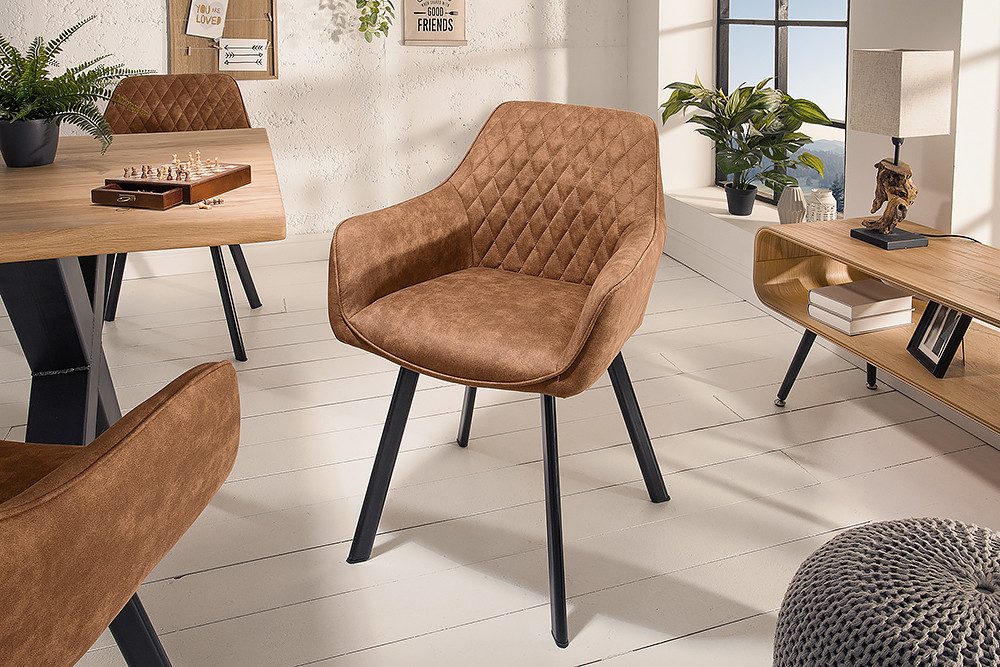 riess-ambiente Polsterstuhl PALERMO vintage hellbraun / günstig online kaufen