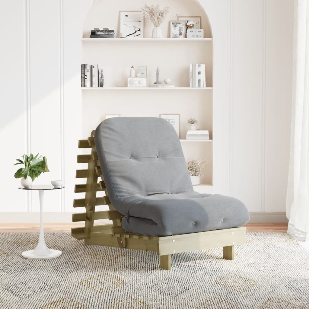 vidaXL Schlafsofa vidaXL Futon Schlafsofa mit Matratze 70x206x11 Kiefernholz Imprägniert
