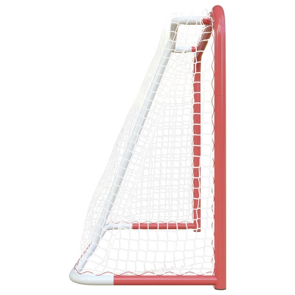 vidaXL Fußballtor cm Stahl Netz mit Weiß 153x60x118 Hockeytor Polyester Rot