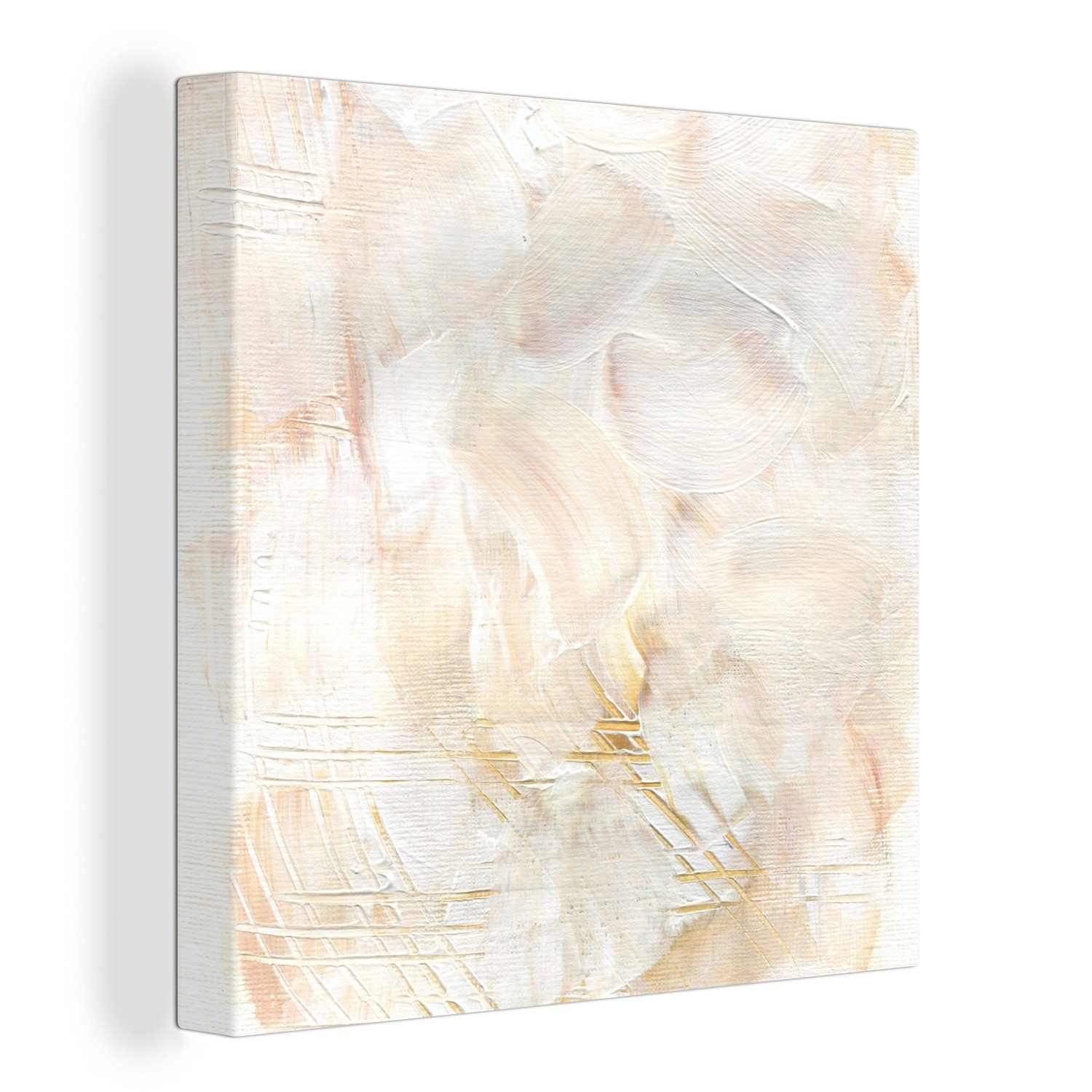 OneMillionCanvasses® Leinwandbild Taupe - Design - Abstrakt, (1 St), Leinwand Bilder für Wohnzimmer Schlafzimmer