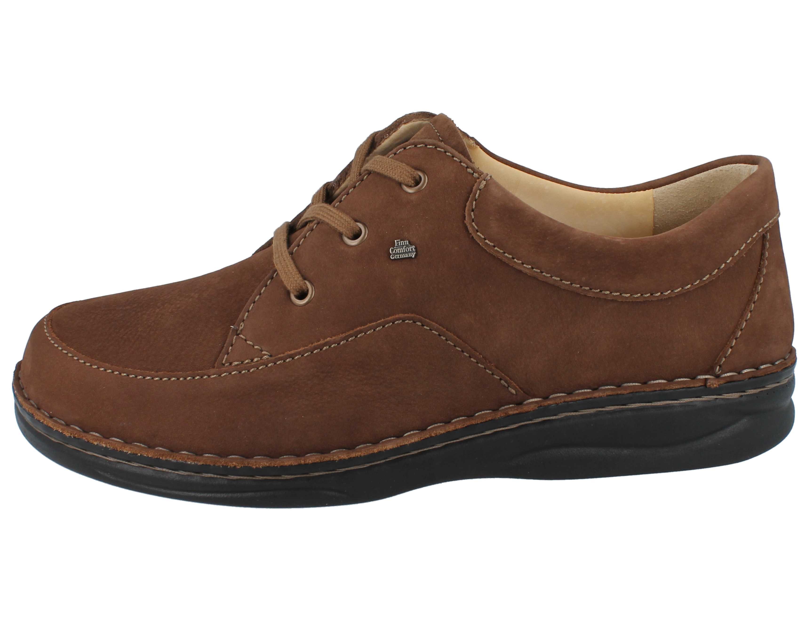 Finn Comfort FINN COMFORT Bagan Herren Schnürhalbschuhe braun Nubukleder - Größe: Schnürschuh