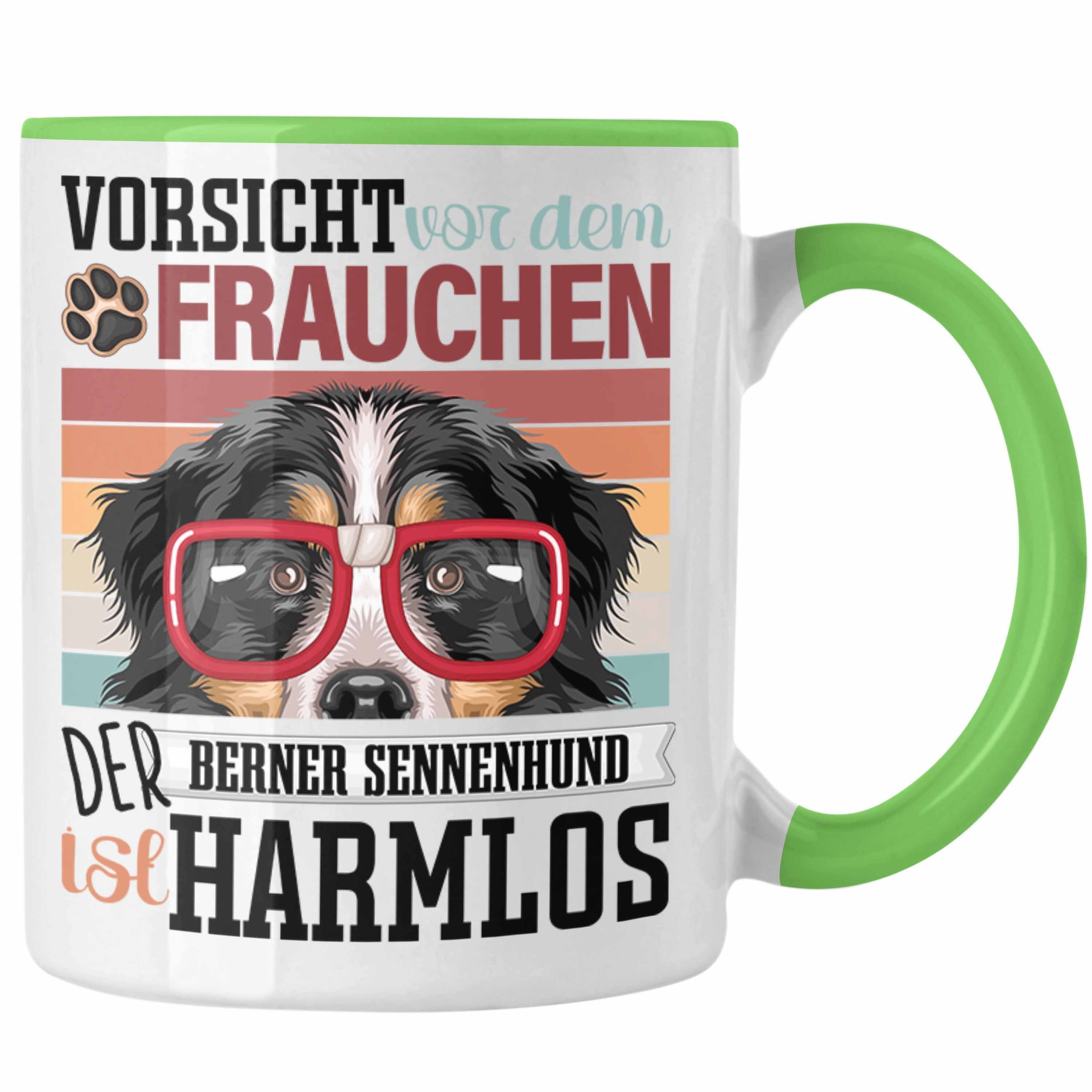Trendation Tasse Berner Sennen Besitzerin Frauchen Tasse Geschenk Lustiger Spruch Gesch Grün | Teetassen