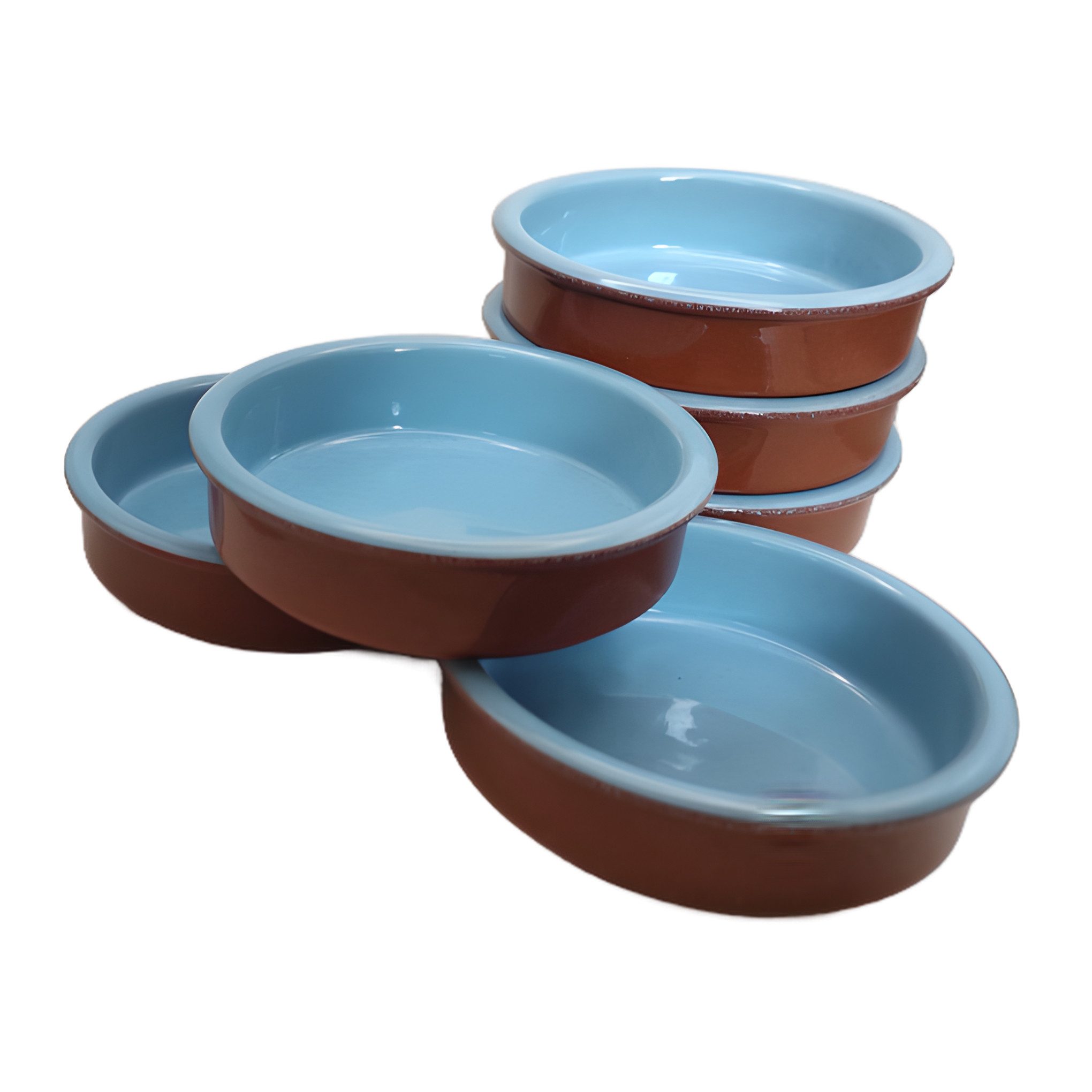 ToCi Tapas-Schale Tapas-Schalen Blau 6er-Set Cazuela Ton 175 ml Ø 11,5 cm ofenfest, Ton, (Tapas Schalen-Set, 6-tlg), Ofenfest, Spülmaschinenfest