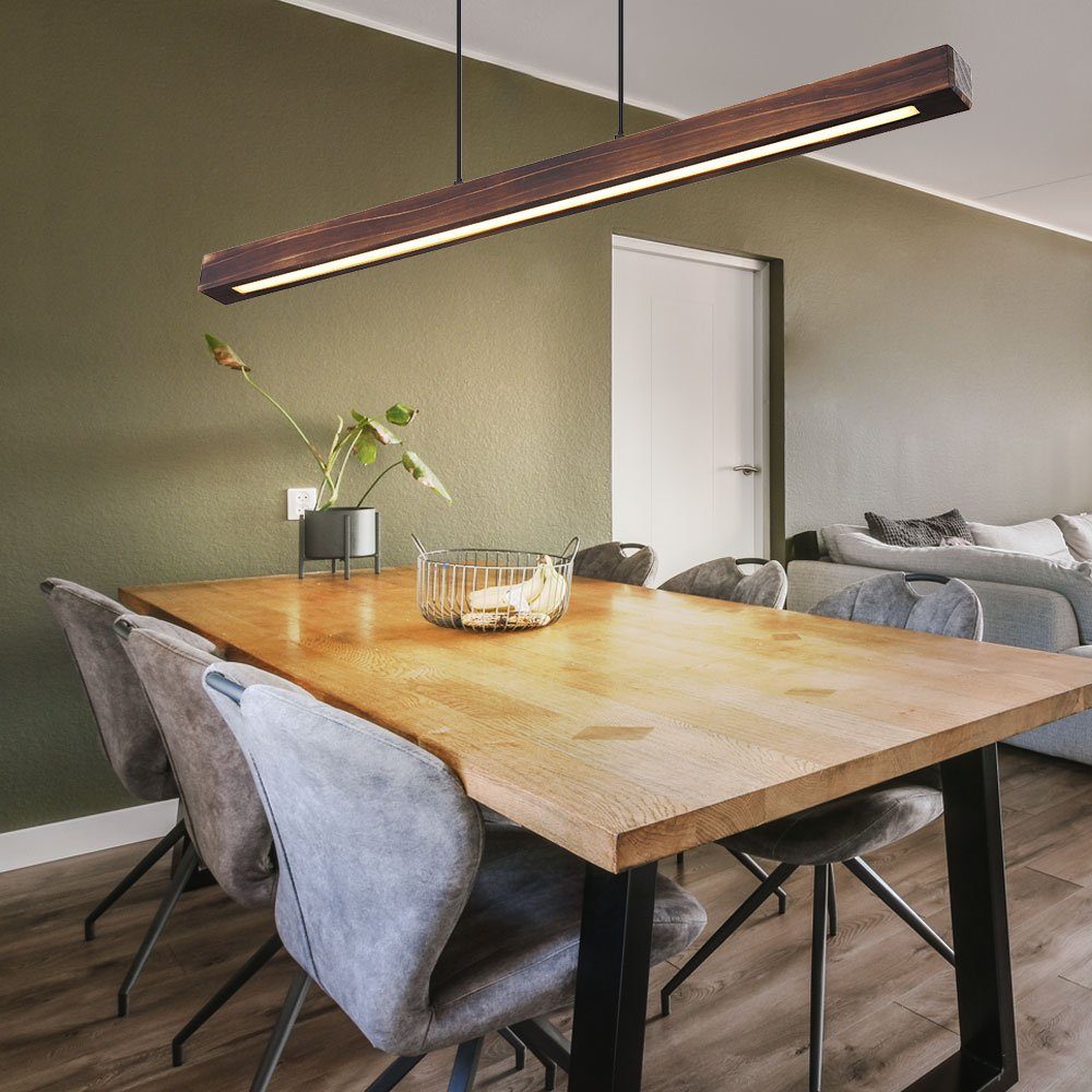 GLOBO LIGHTING LED Pendelleuchte, LED-Leuchtmittel fest verbaut, Warmweiß, Pendelleuchte Hängelampe Deckenlampe Esszimmerlampe LED Lampe Holz