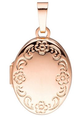 JOBO Medallionanhänger Anhänger Medaillon oval, 925 Silber roségold vergoldet