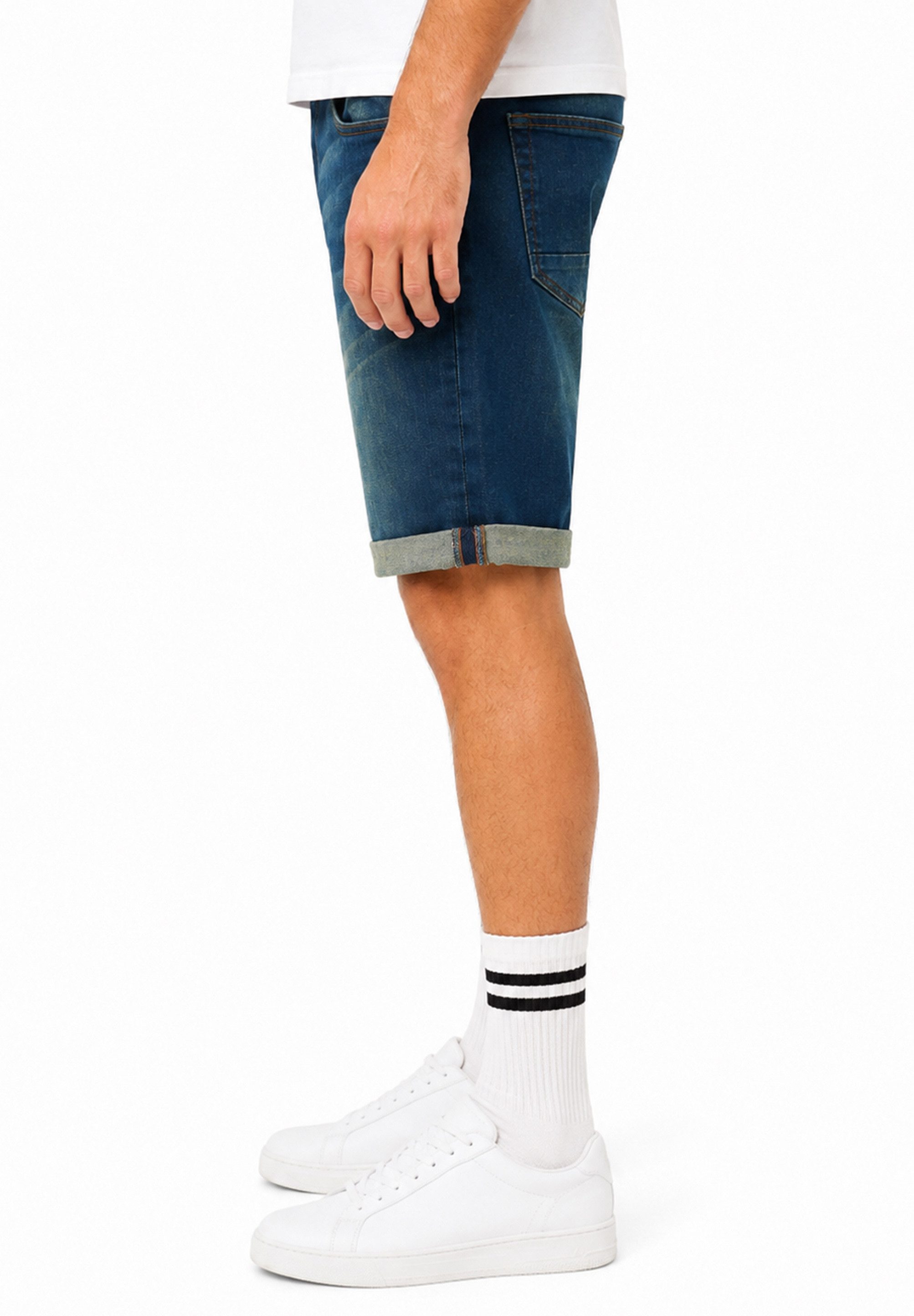 SOULSTAR Jeansshorts mit Stretch & Regular-Fit als Kurze Hose für Herren Sommer-Shorts Bermuda für Männer mit Elasthan – Bild 4 von 5