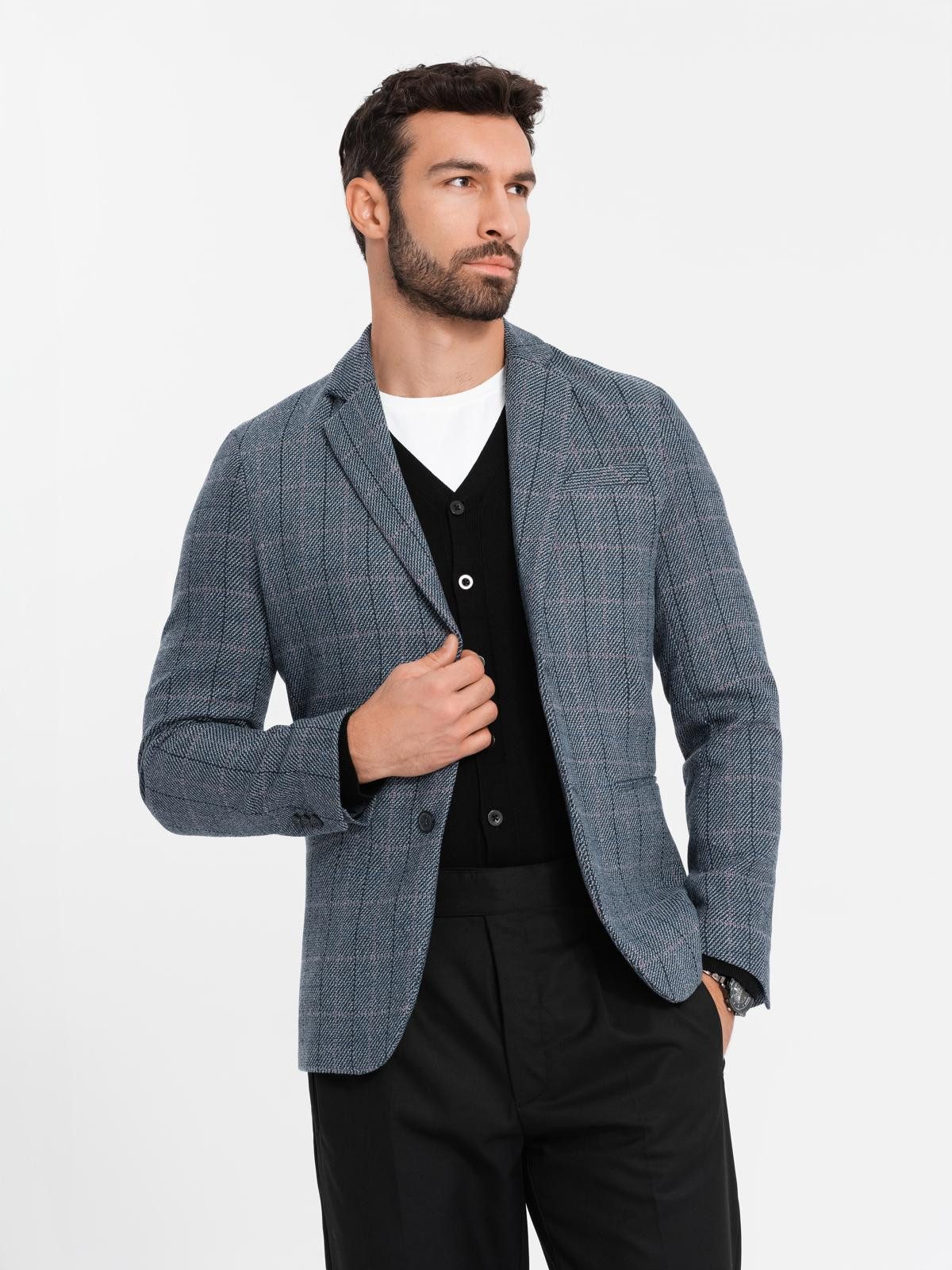 OMBRE Sakko Sakko aus feinem Karo-Jacquard für Herren