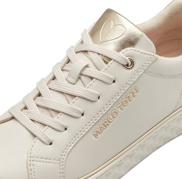 MARCO TOZZI Plateausneaker mit tollen Metallic-Details, Freizeitschuh, Halbschuh, Schnürschuh