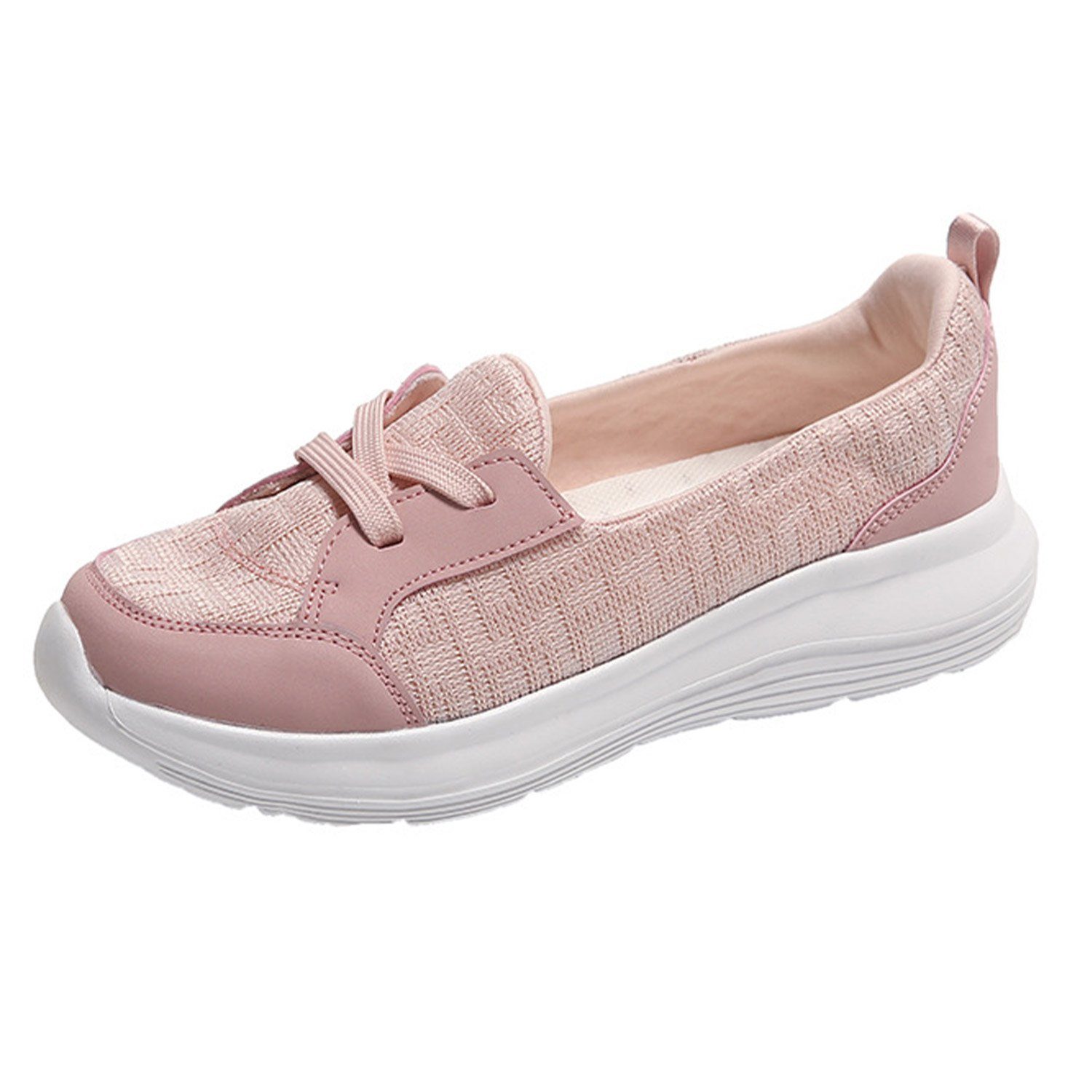 Daisred Damen Bequeme Sportliche Freizeit Schuhe Slip-On Sneaker Rosa