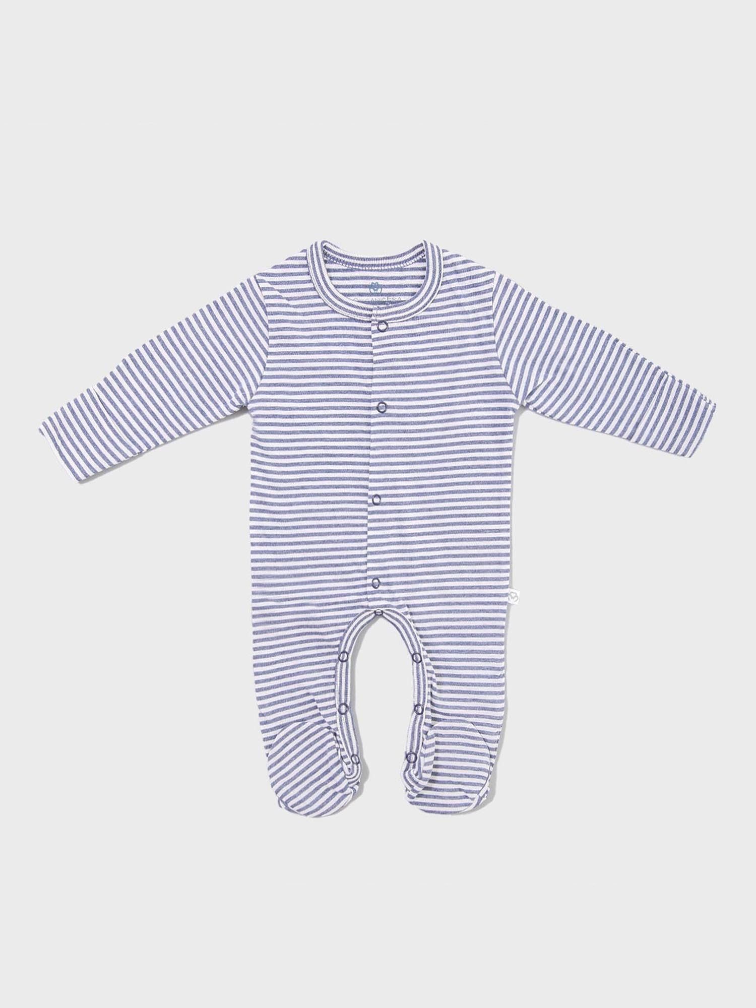 OrganicEra Strampler Baby-Strampler mit Fuß, Bio-Baumwolle, gestreift (1-tlg)