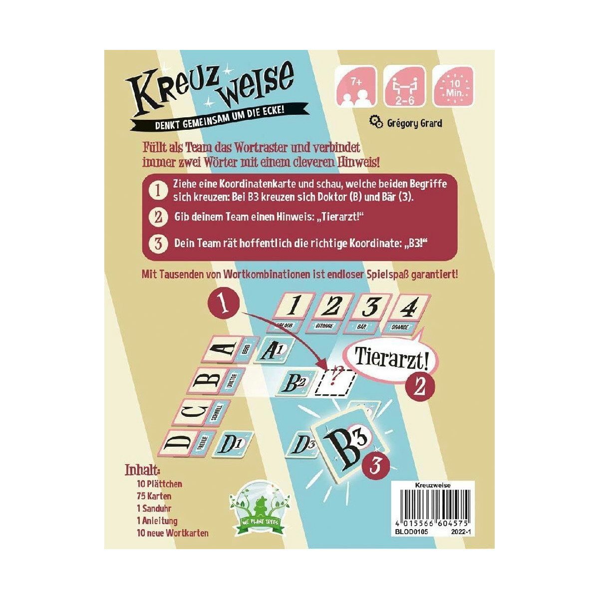 Asmodee Spiel Familienspiel - Kreuzweise, Brettspiel, für 2 - 6 Spieler ab 7 Jahren