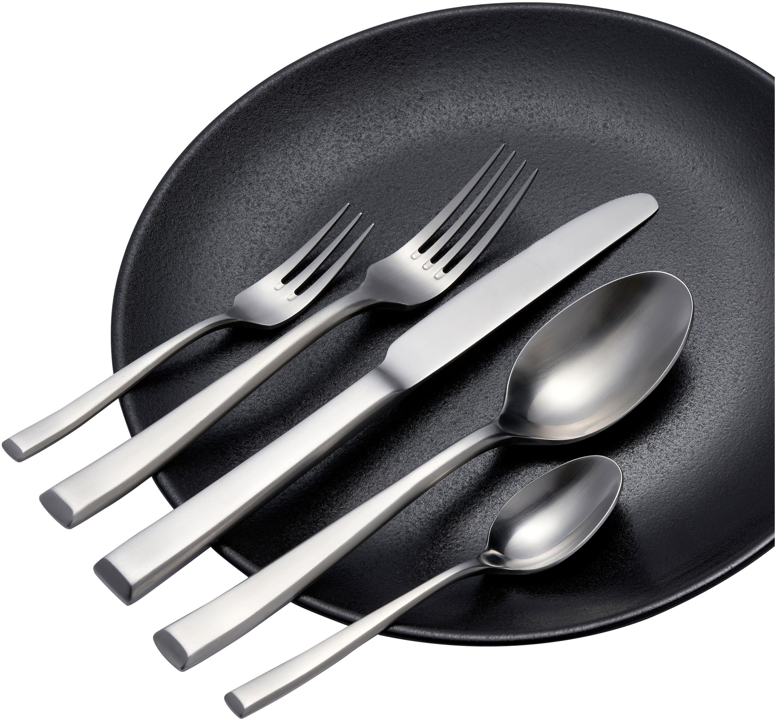 Hanseatic Besteck-Set PREMIUM (30-tlg), 6 Personen, Edelstahl 18/10, verstärktes Material und trapezförmiges Design am Griffende