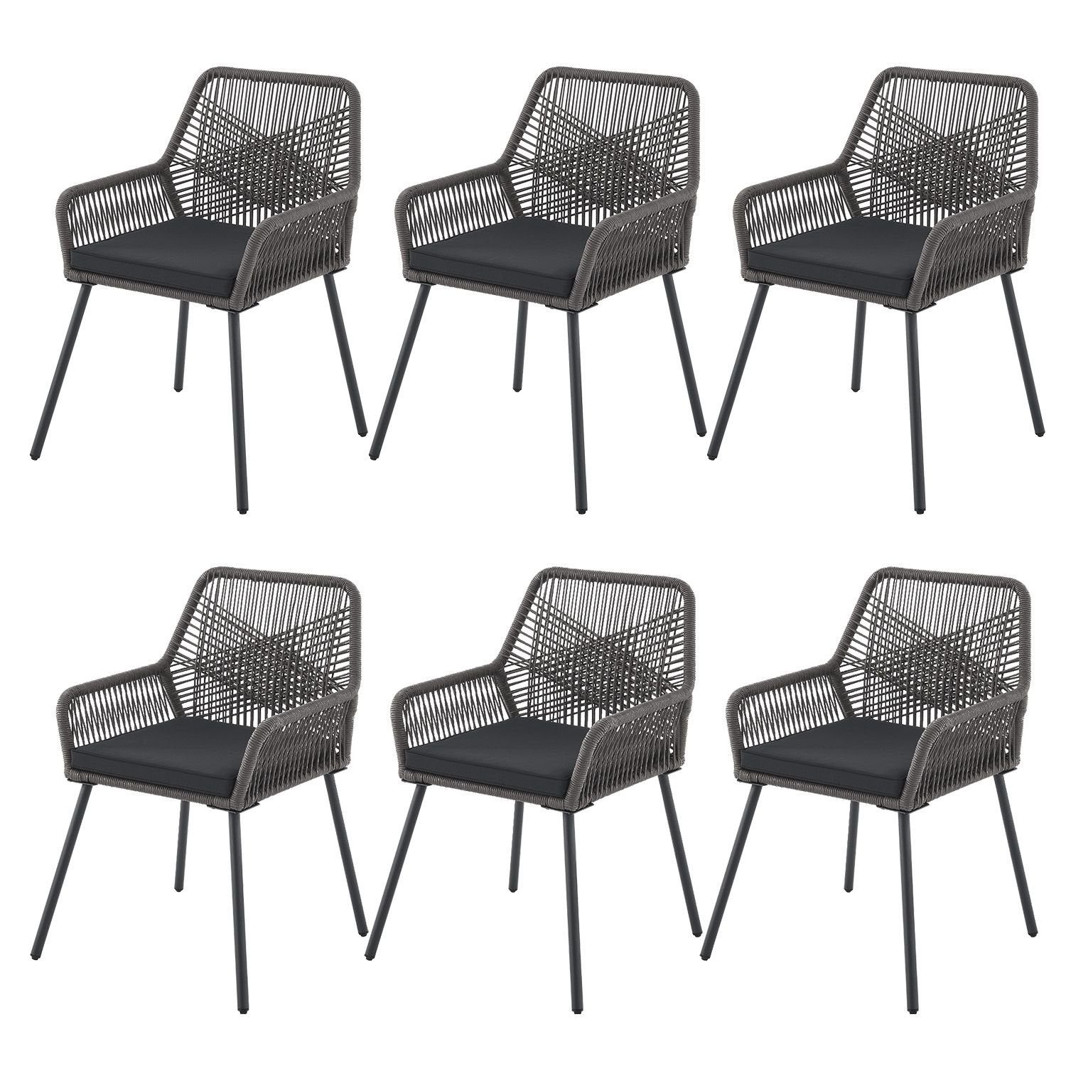 Juskys Gartenstuhl Kostas (6 St), Gartenmöbel günstig online kaufen
