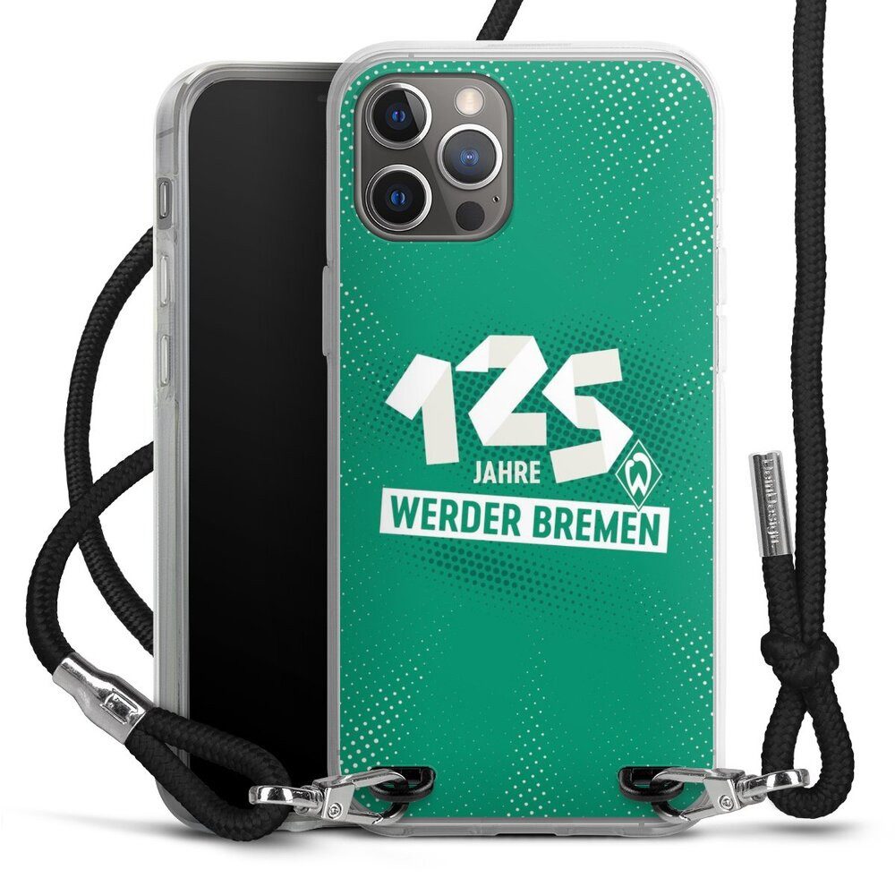 DeinDesign Handyhülle 125 Jahre Werder Bremen Offizielles Lizenzprodukt, Apple iPhone 12 Pro Handykette Hülle mit Band Case zum Umhängen