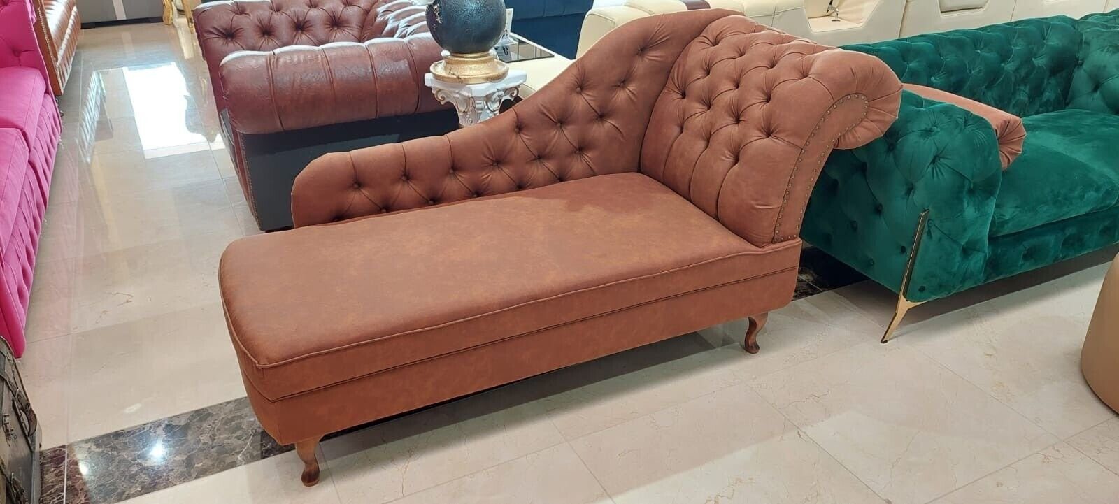 mane Chesterfield Chaiselongues Polster Europe Chaiselongue Made Sofort, Liege JVmoebel Chaise in