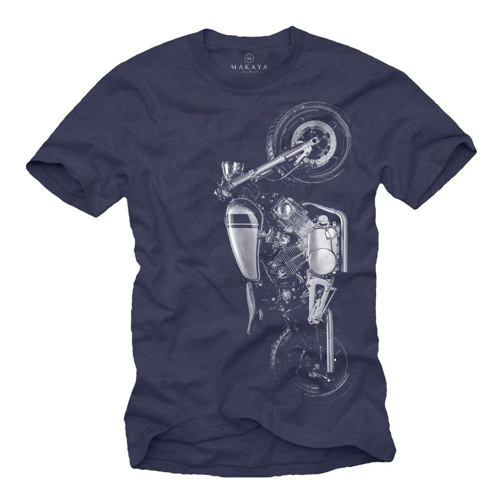 MAKAYA Print-Shirt Herren Motorrad Aufdruck XV günstig online kaufen