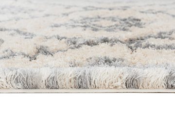 Läufer Läufer Hochflor Shaggy für Wohnzimmer - Höhe 35 mm Fransen Creme, Mazovia, 60 x 200 cm, Pflegeleicht, Boho - look, Langflor, Rechteckig, Weich