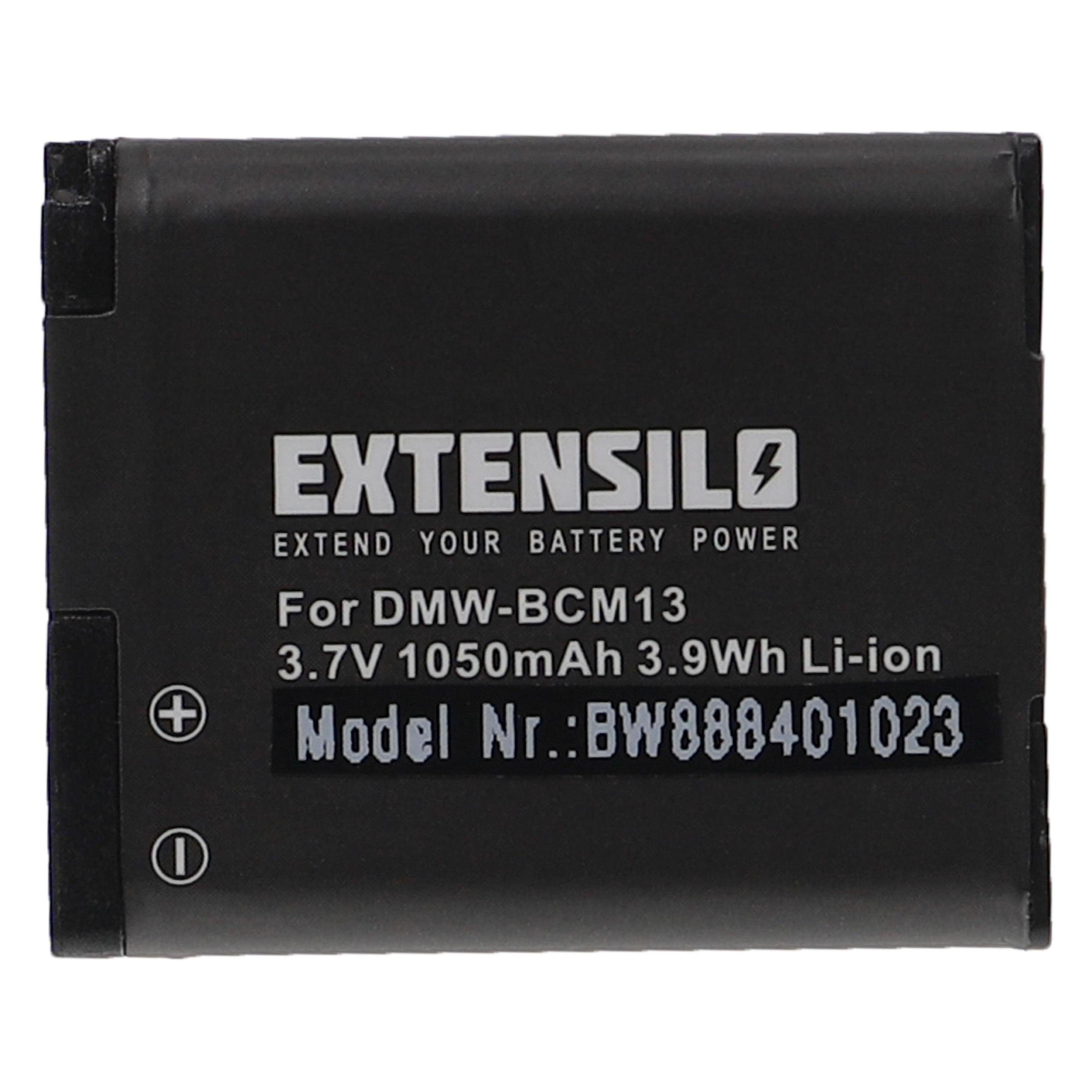 Extensilo kompatibel mit Panasonic Li-Ion DMC-ZS45K Lumix DMC-ZS60K, V) 1050 mAh Kamera-Akku (3,7 DMC-ZS50K